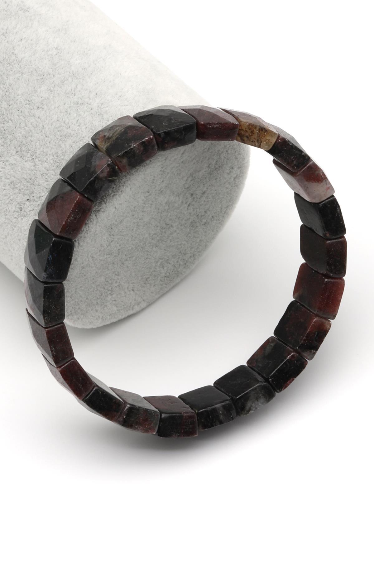 Garnet Doğal Taş Bileklik 9 x 13 mm Özel Kesim