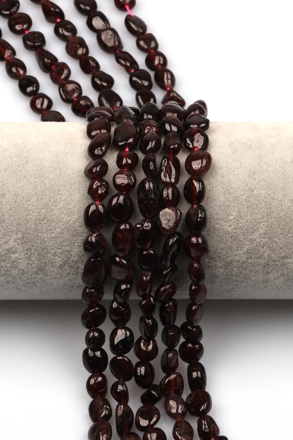 Garnet Doğal Taş Dizi 6 x 8 mm Mercimek Kesim