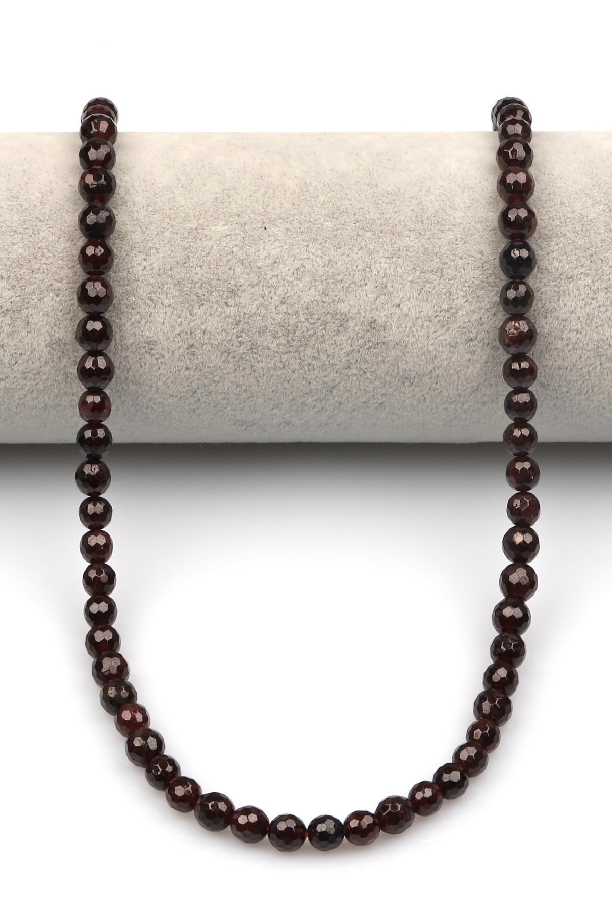 Garnet Doğaltaş Dizi 6 mm Fasetli Küre Kesim