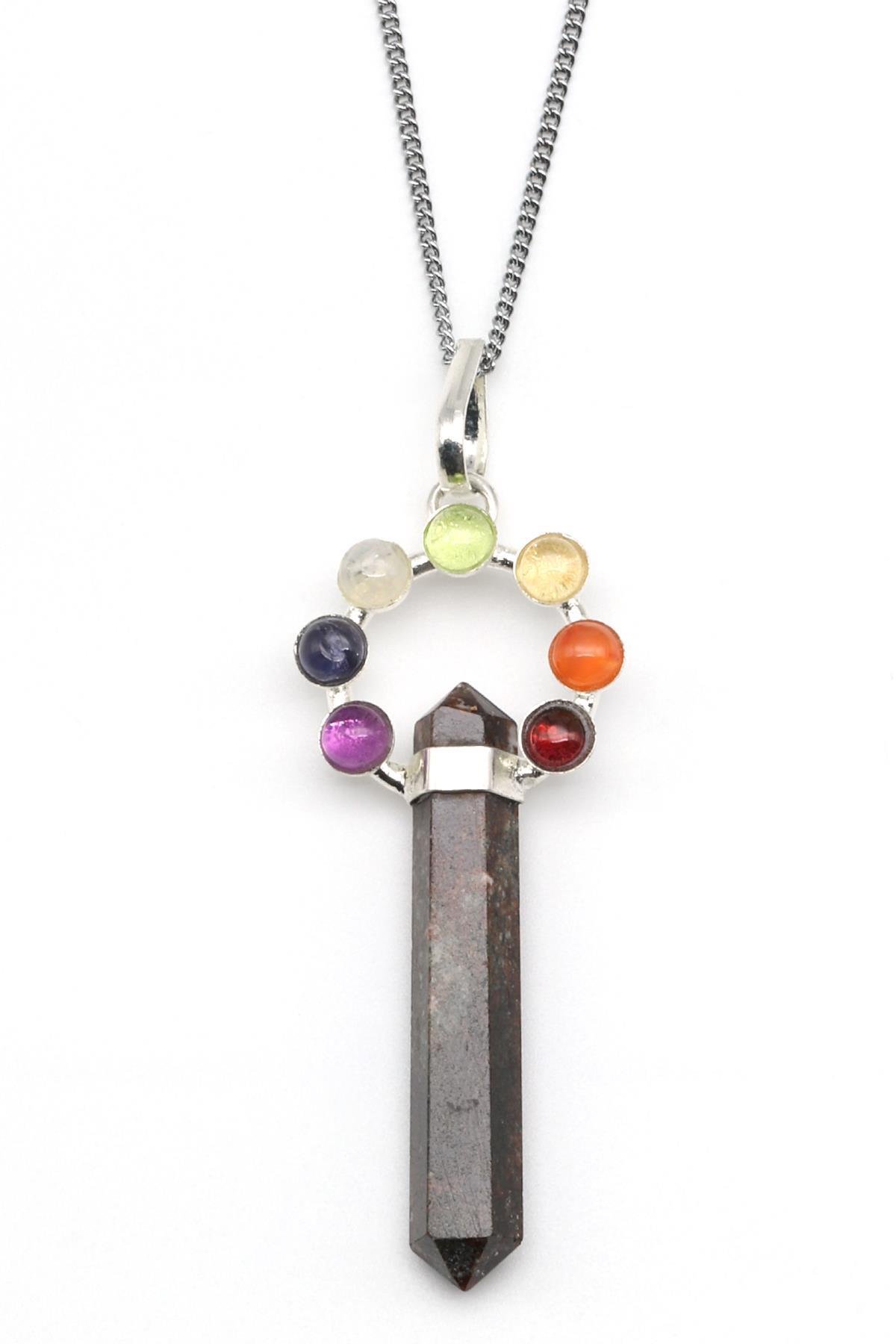 Garnet-Lal  - Çakra Doğal Taş Çivi Model Kolye