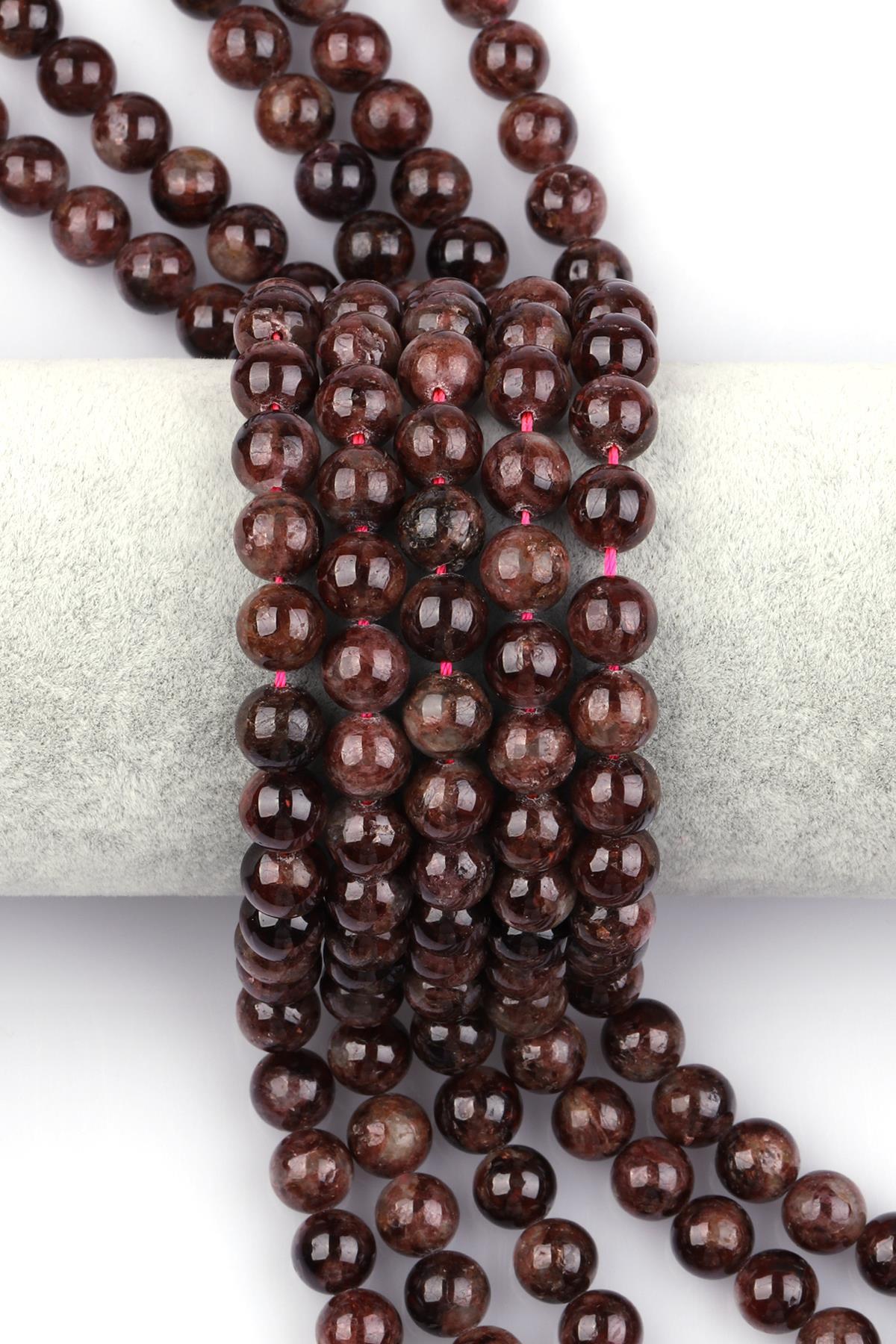 Garnet - Lal Doğal Taş Dizi 8 mm Küre Kesim
