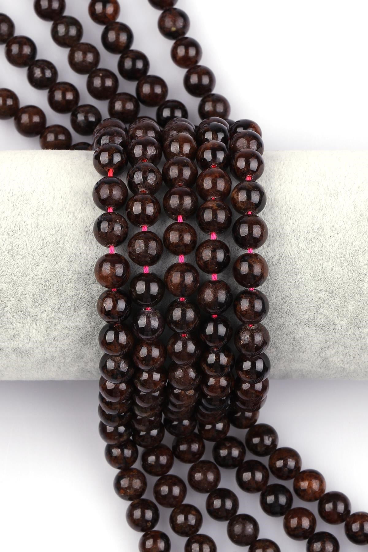 Garnet - Lal Doğal Taş Dizi 8 mm Küre Kesim