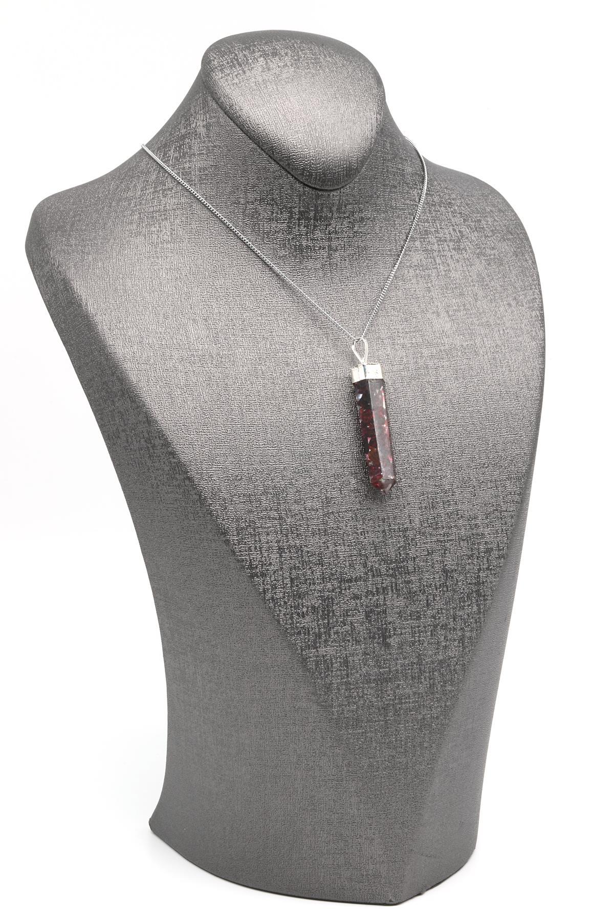 Garnet-Lal Doğal Taş Orgonit Kolye