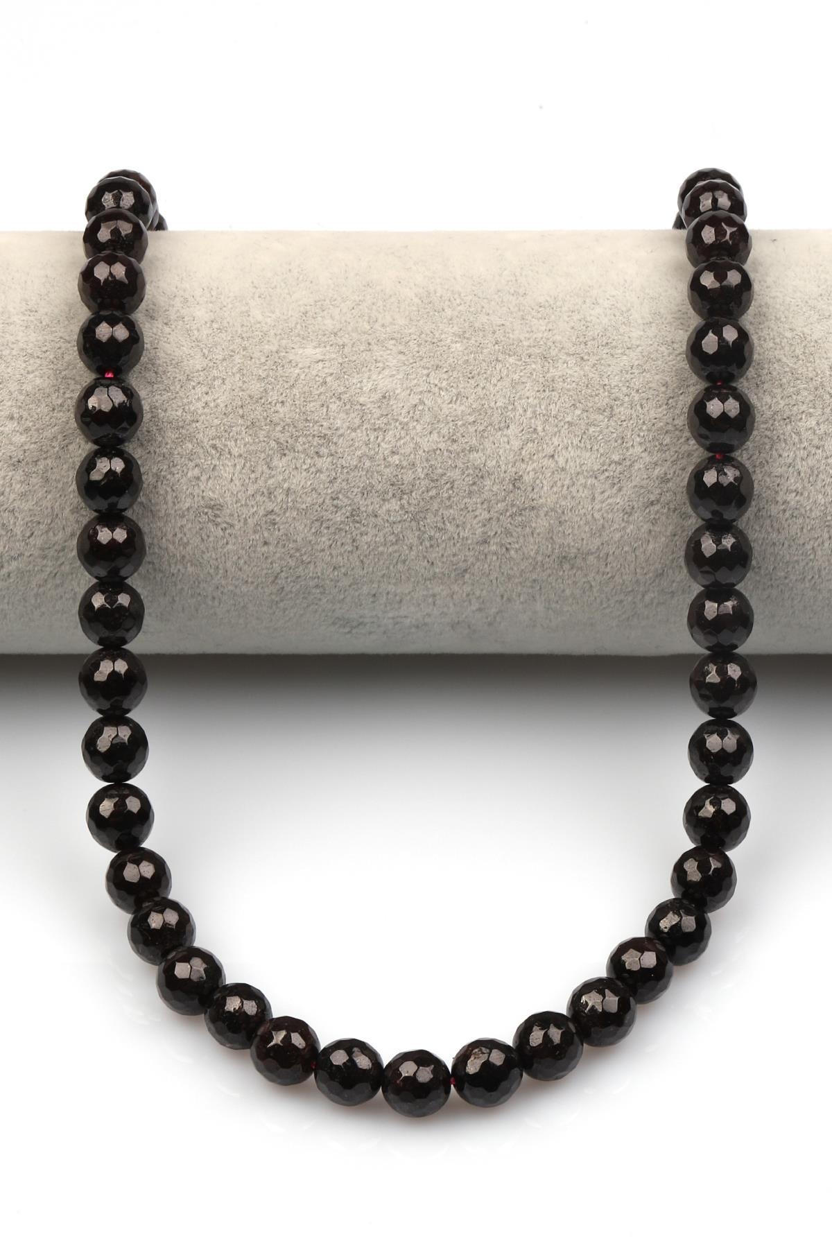 Garnet-Lal Doğaltaş Dizi 8 mm Fasetli Küre Kesim