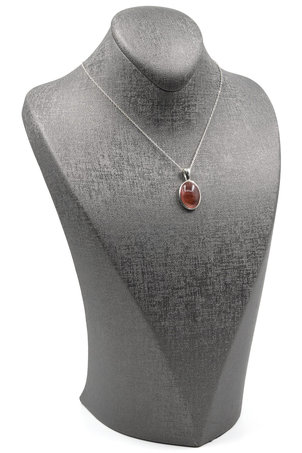Glass Filled Ruby ( Yakut ) Doğal Taş 925 Ayar Gümüş Kolye