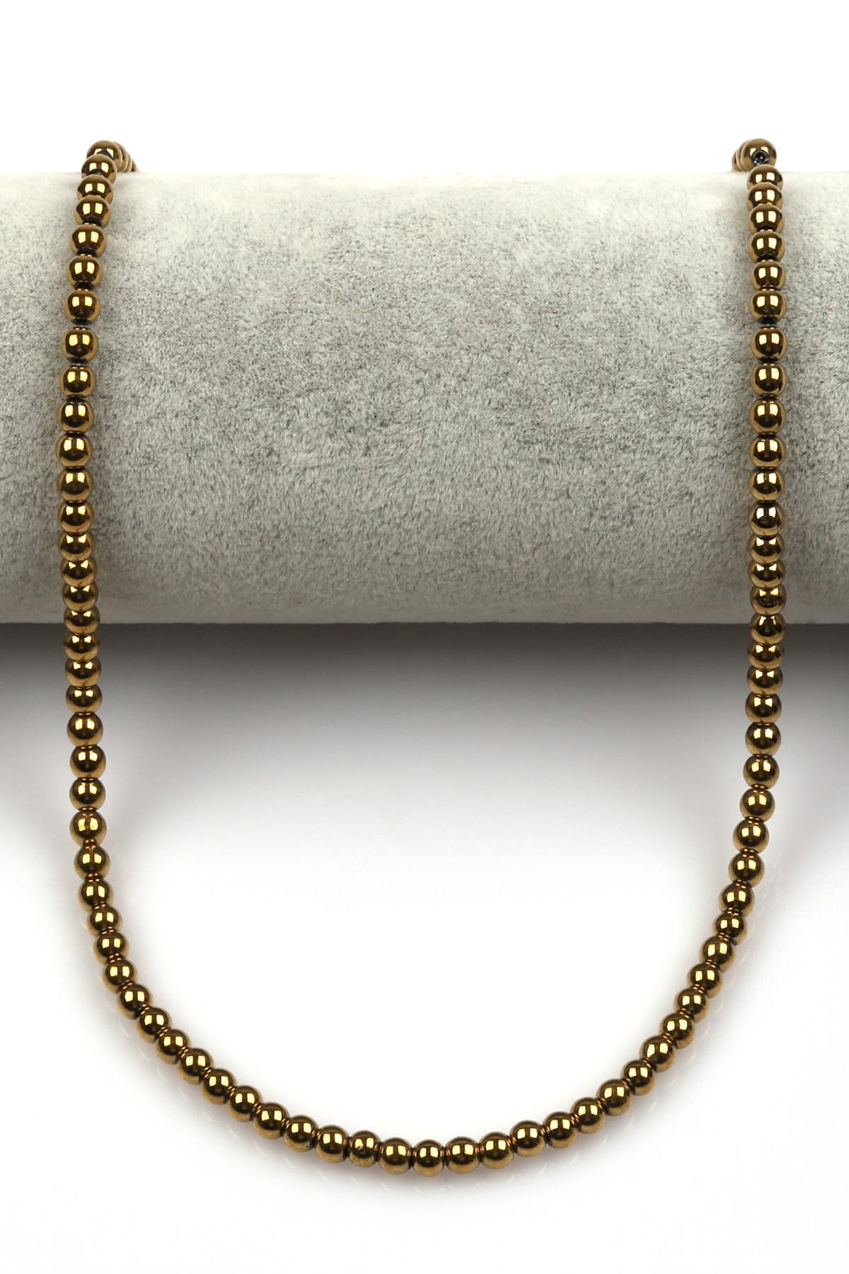 Gold Renkli Hematit Dizi 4 mm Küre Kesim