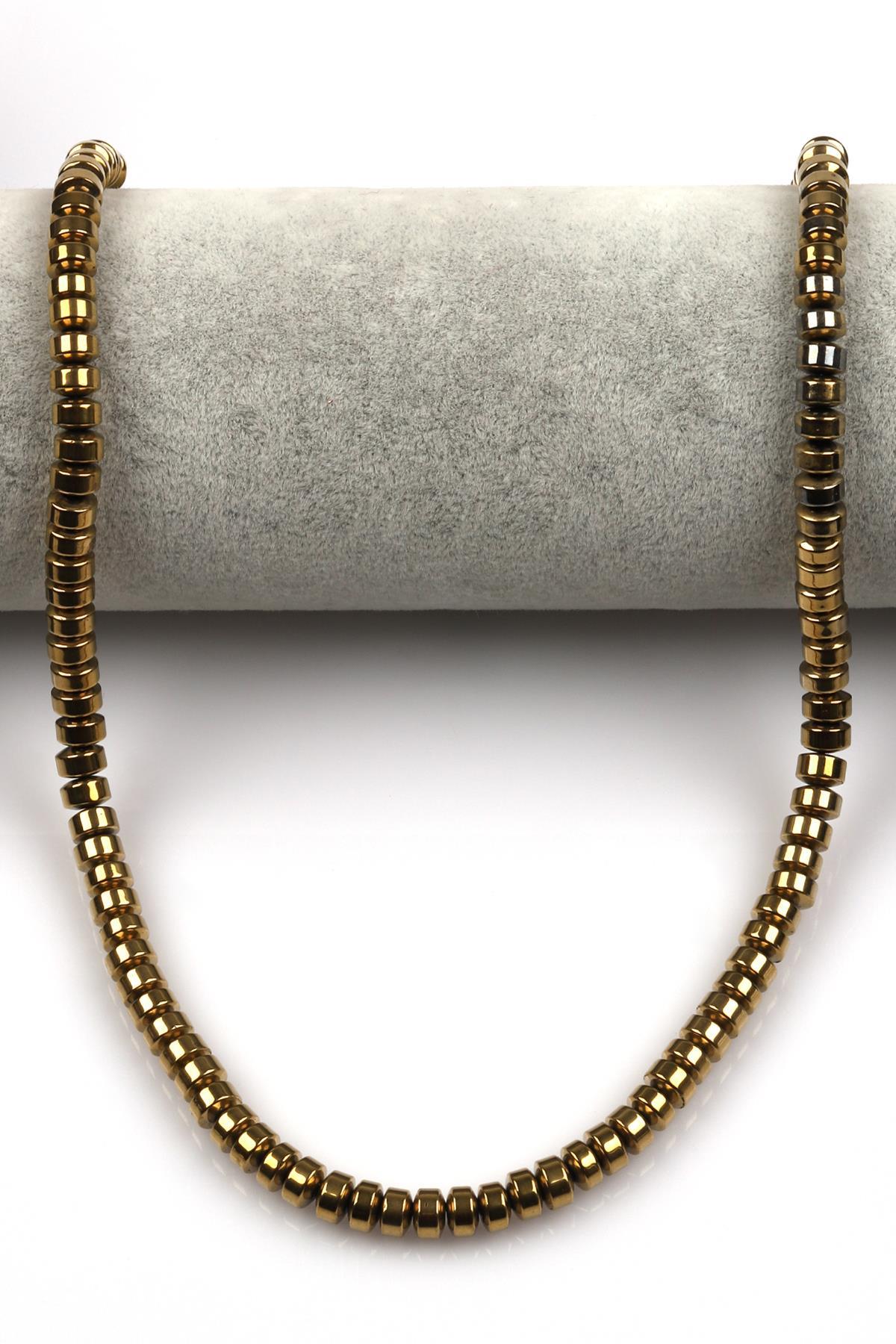 Gold Renkli Hematit Dizi 4 x 6 mm Rondel Kesim