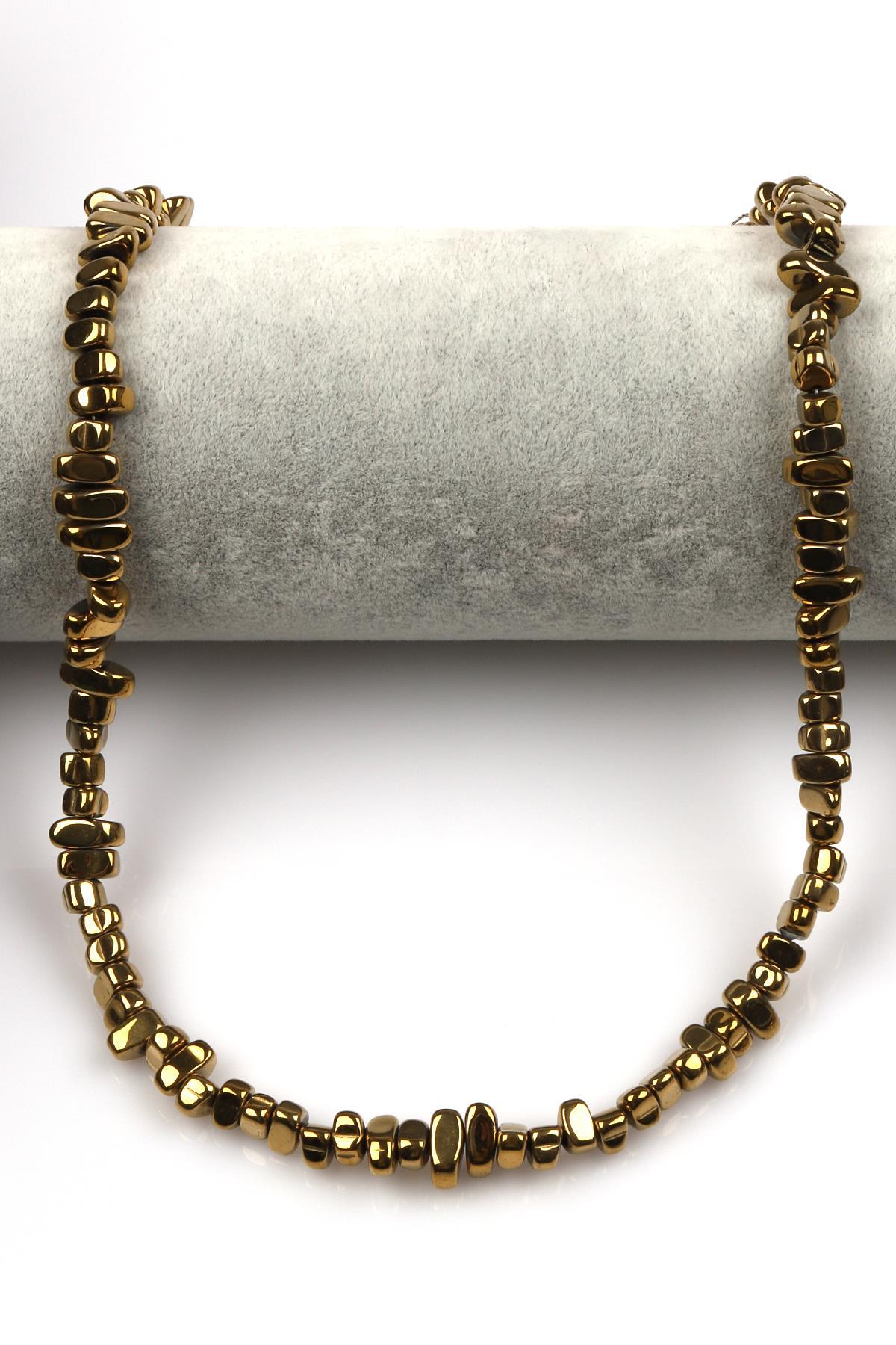 Gold Renkli Hematit Dizi 4 x 8 mm Kırık Model Kesim