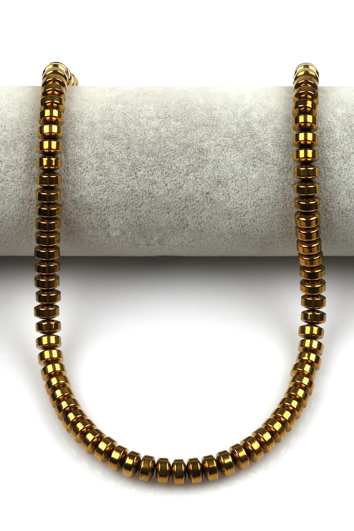 Gold Renkli Hematit Dizi 4 x 8 mm Rondel Kesim