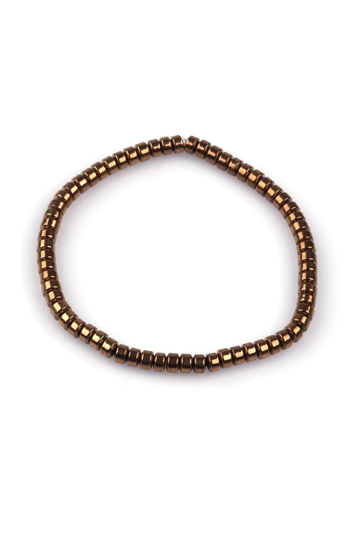 Gold Renkli Hematit Doğal Taş Bileklik 2 x 4 mm Rondel Kesim