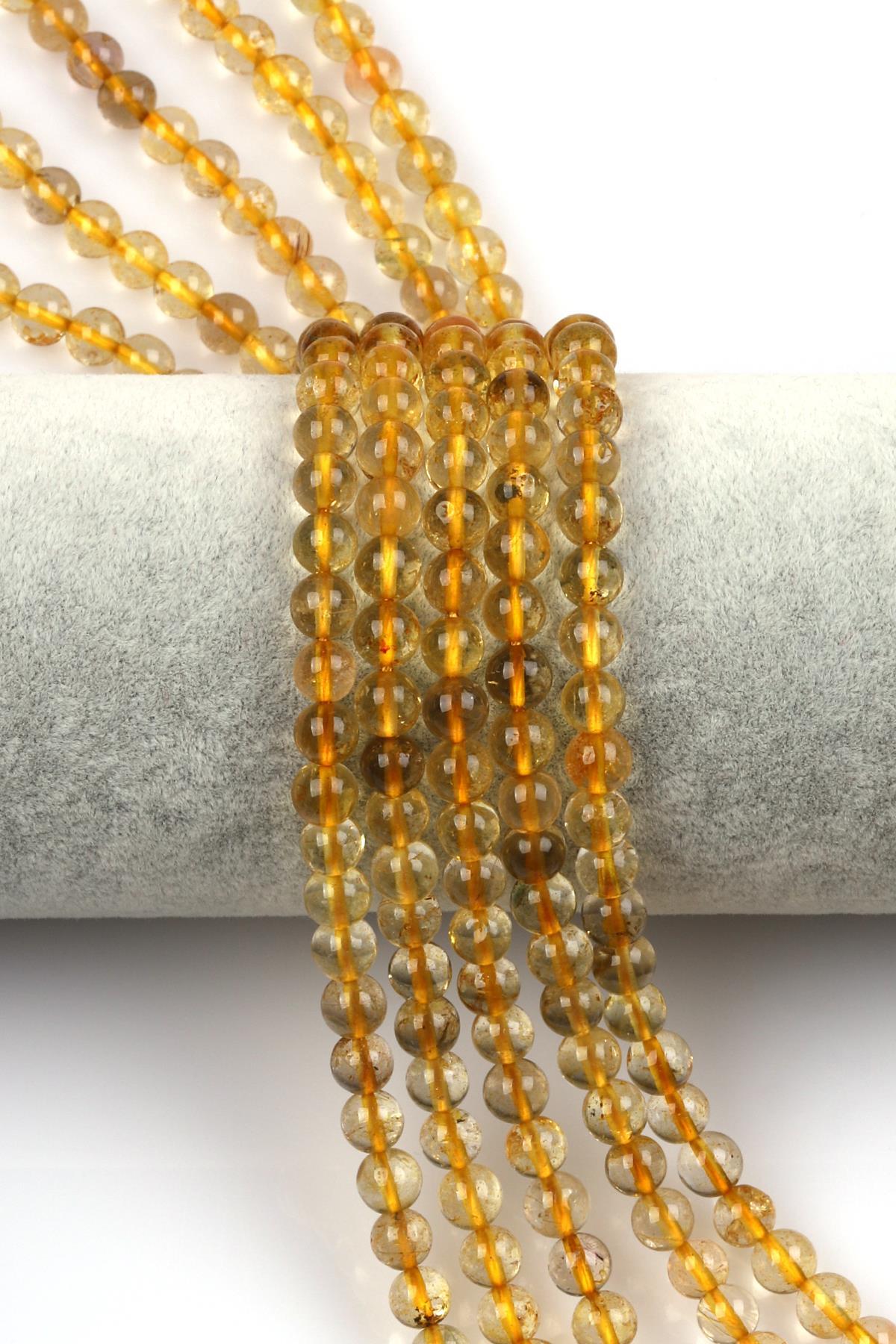 Gold Rutil Kuvars Doğal Taş Dizi 6 mm Küre Kesim