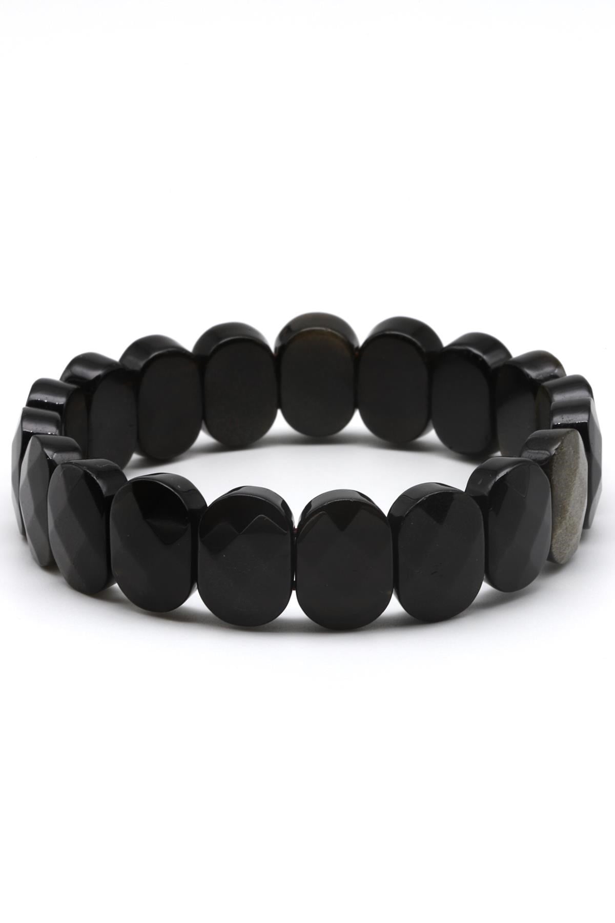 Golden Obsidyen Doğal Taş Bileklik 10 x 14 mm Özel Kesim