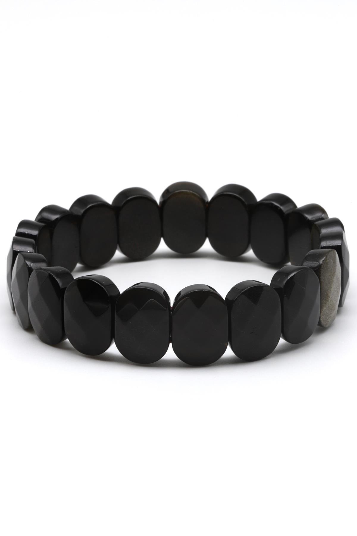 Golden Obsidyen Doğal Taş Bileklik 10 x 14 mm Özel Kesim