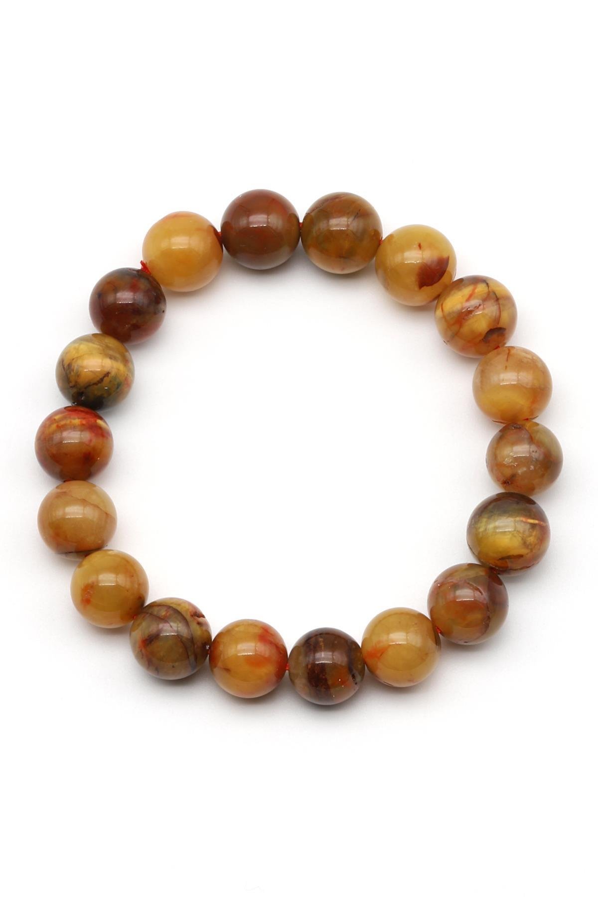 Golden Pietersite Doğal Taş Bileklik 10 mm Küre Kesim