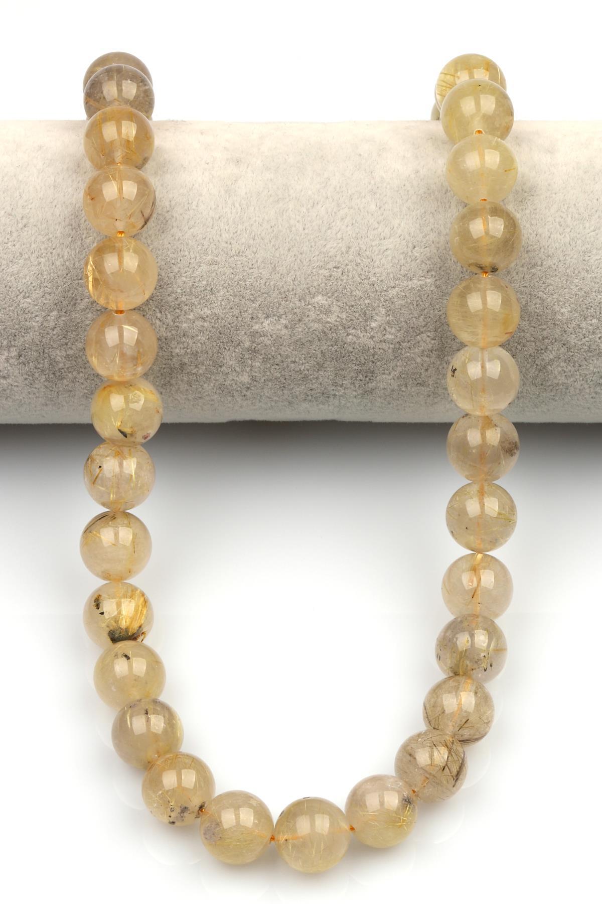 Golden Rutil Kuvars Doğal Taş Dizi 12 mm Küre Kesim