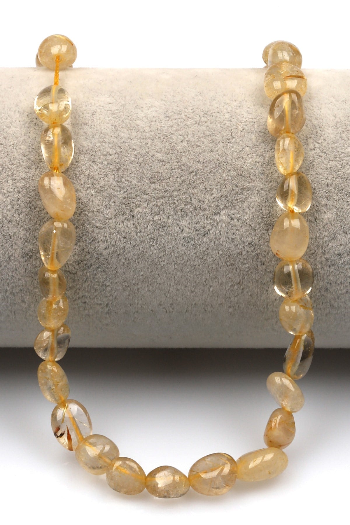 Golden Rutil Kuvars Doğal Taş Dizi 6 x 10 mm Mercimek Kesim - DZ-1277