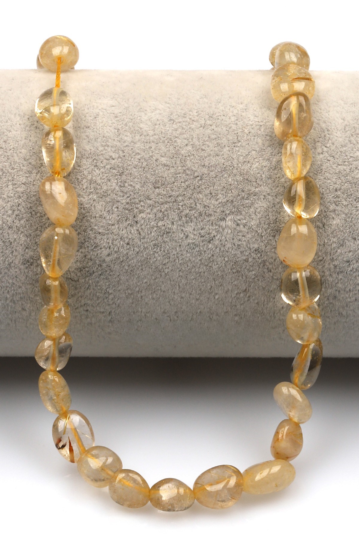 Golden Rutil Kuvars Doğal Taş Dizi 6 x 10 mm Mercimek Kesim - DZ-1277
