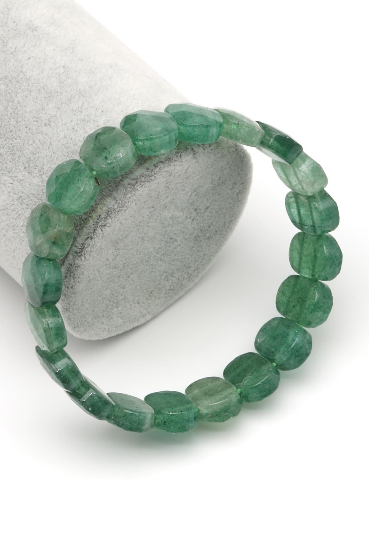 Green Kuvars Doğal Taş Bileklik 10 x 14 mm Özel Kesim