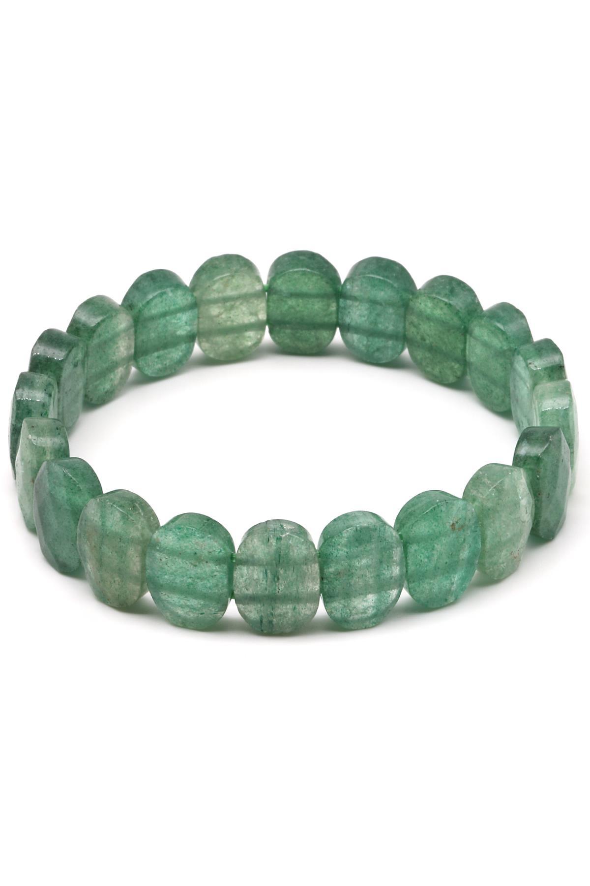 Green Kuvars Doğal Taş Bileklik 10 x 14 mm Özel Kesim