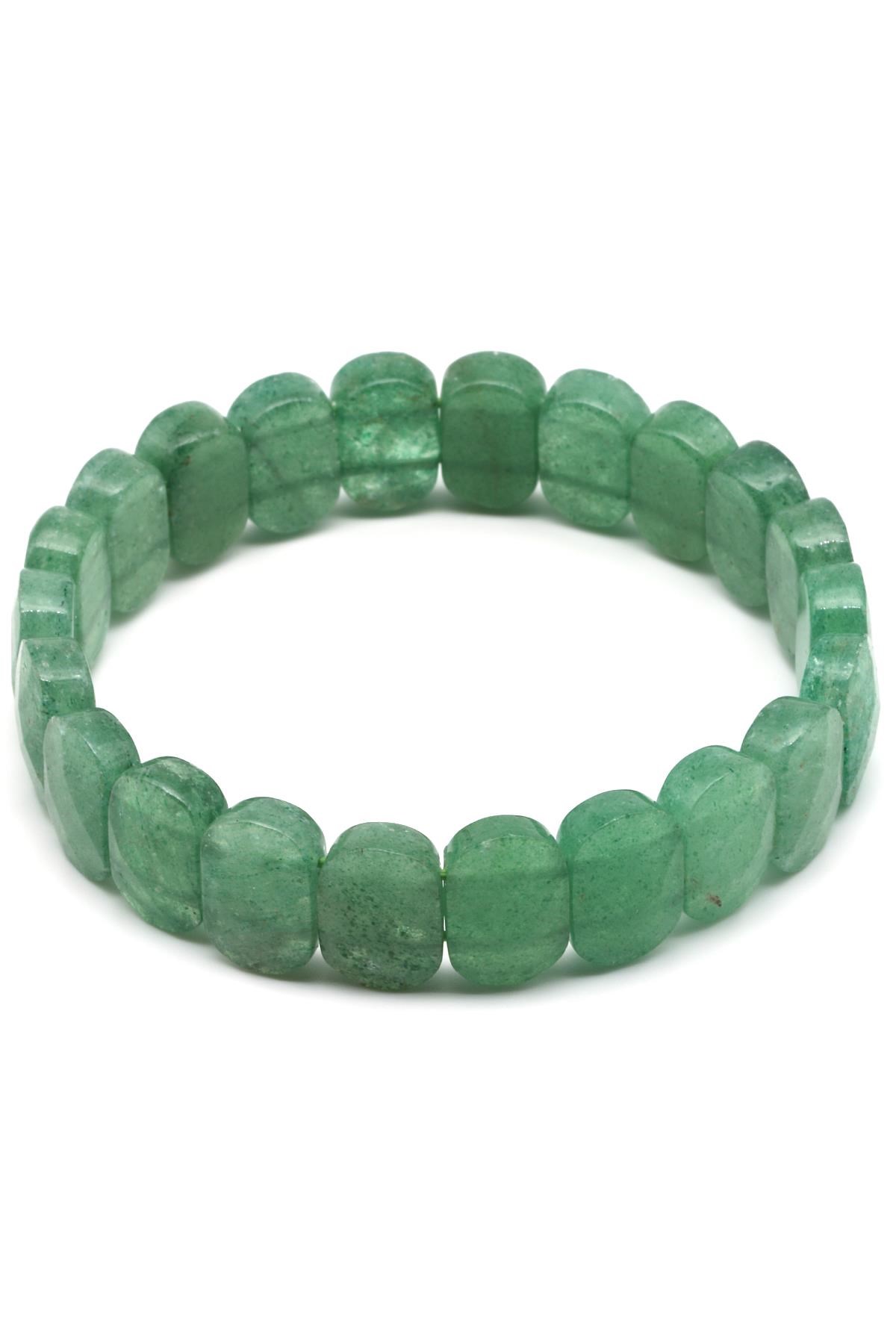 Green Kuvars Doğal Taş Bileklik 9 x 14 mm Özel Kesim