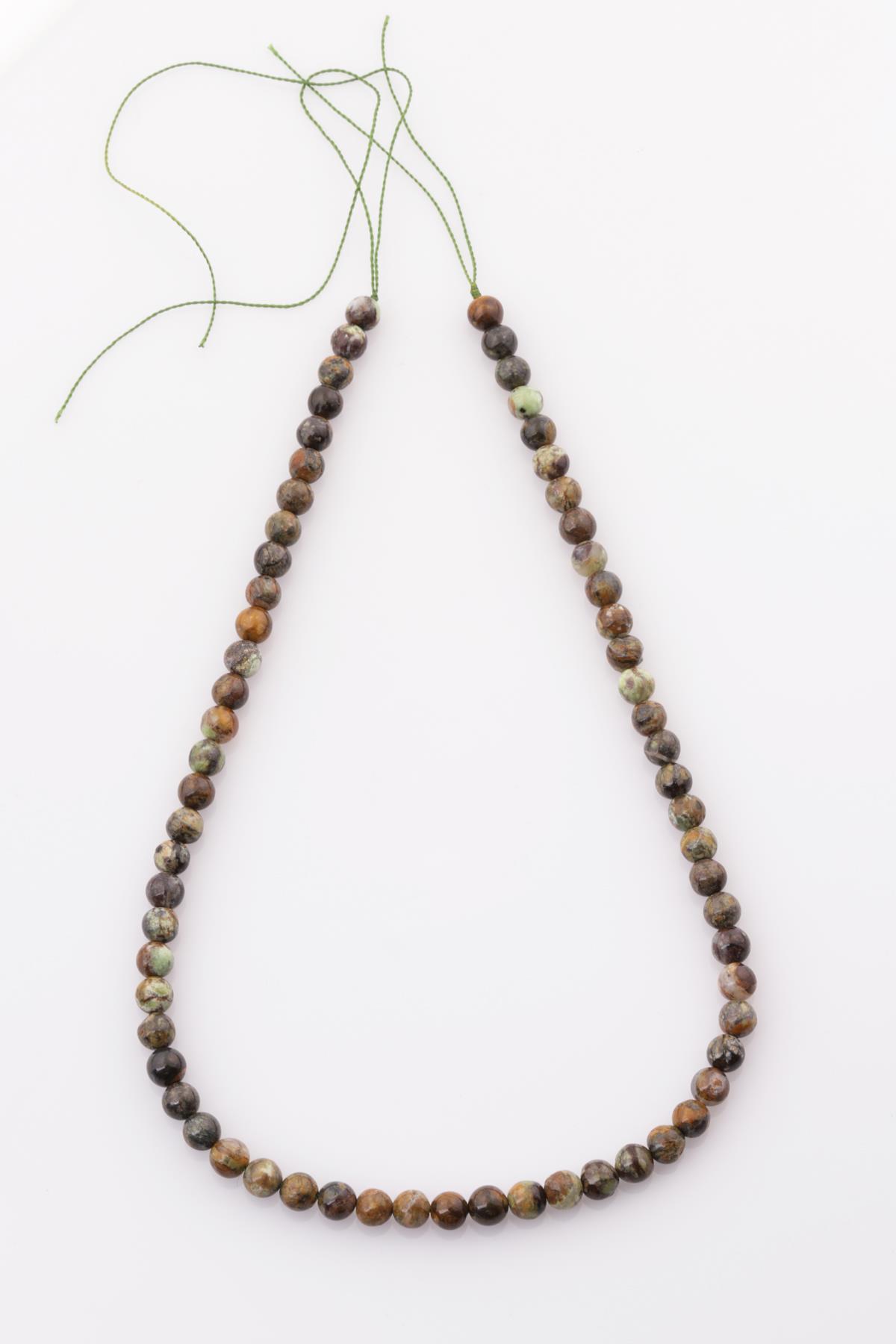 Green Opal Doğal Taş Dizi 6 mm Küre Kesim