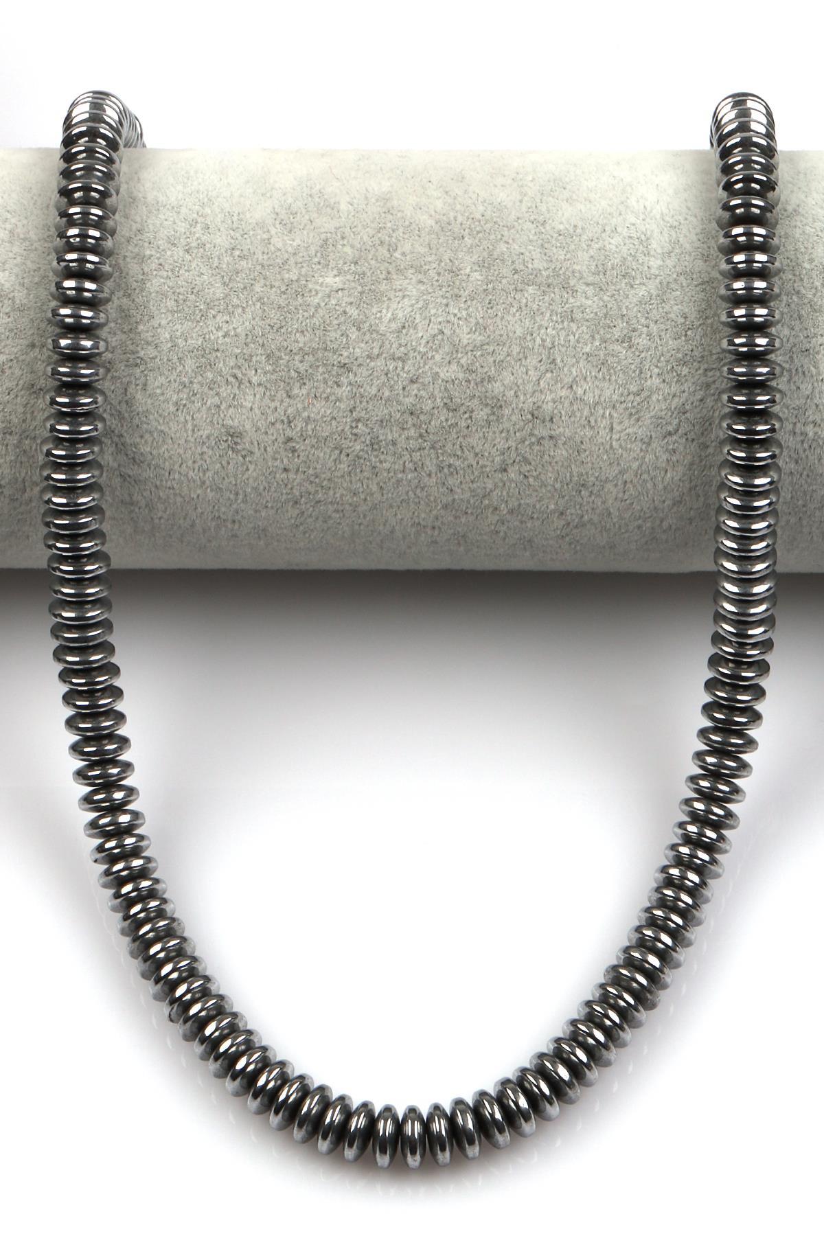 Gümüş Gri Renkli Hematit Dizi 3 x 8 mm Rondel Kesim