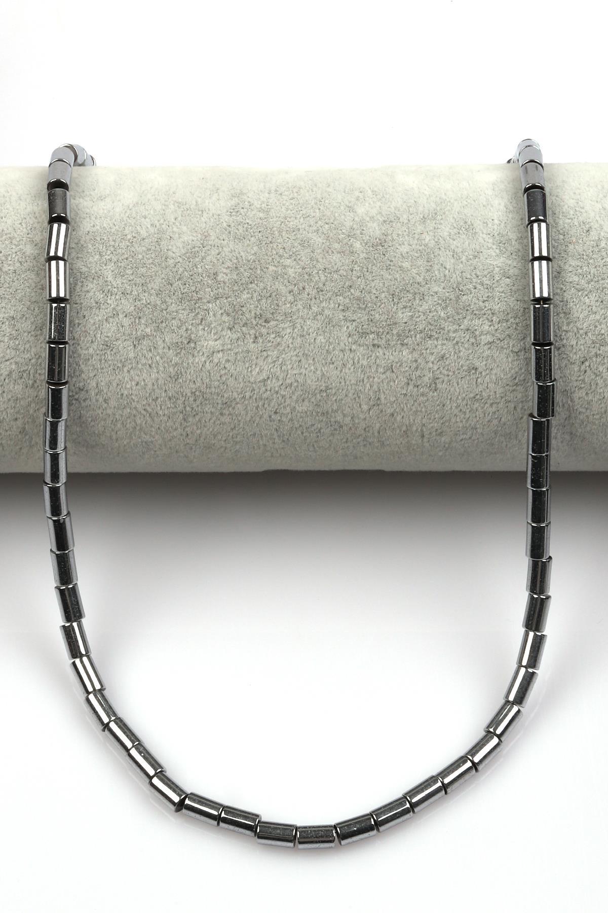 Gümüş Gri Renkli Hematit Dizi 4 x 6 mm Silindir Kesim