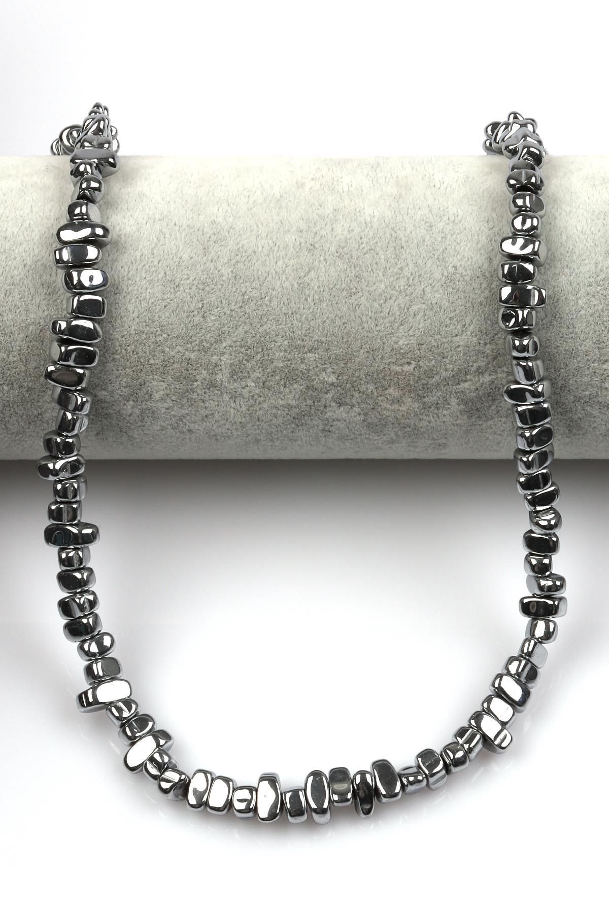 Gümüş Gri Renkli Hematit Dizi 4 x 8 mm Kırık Model Kesim