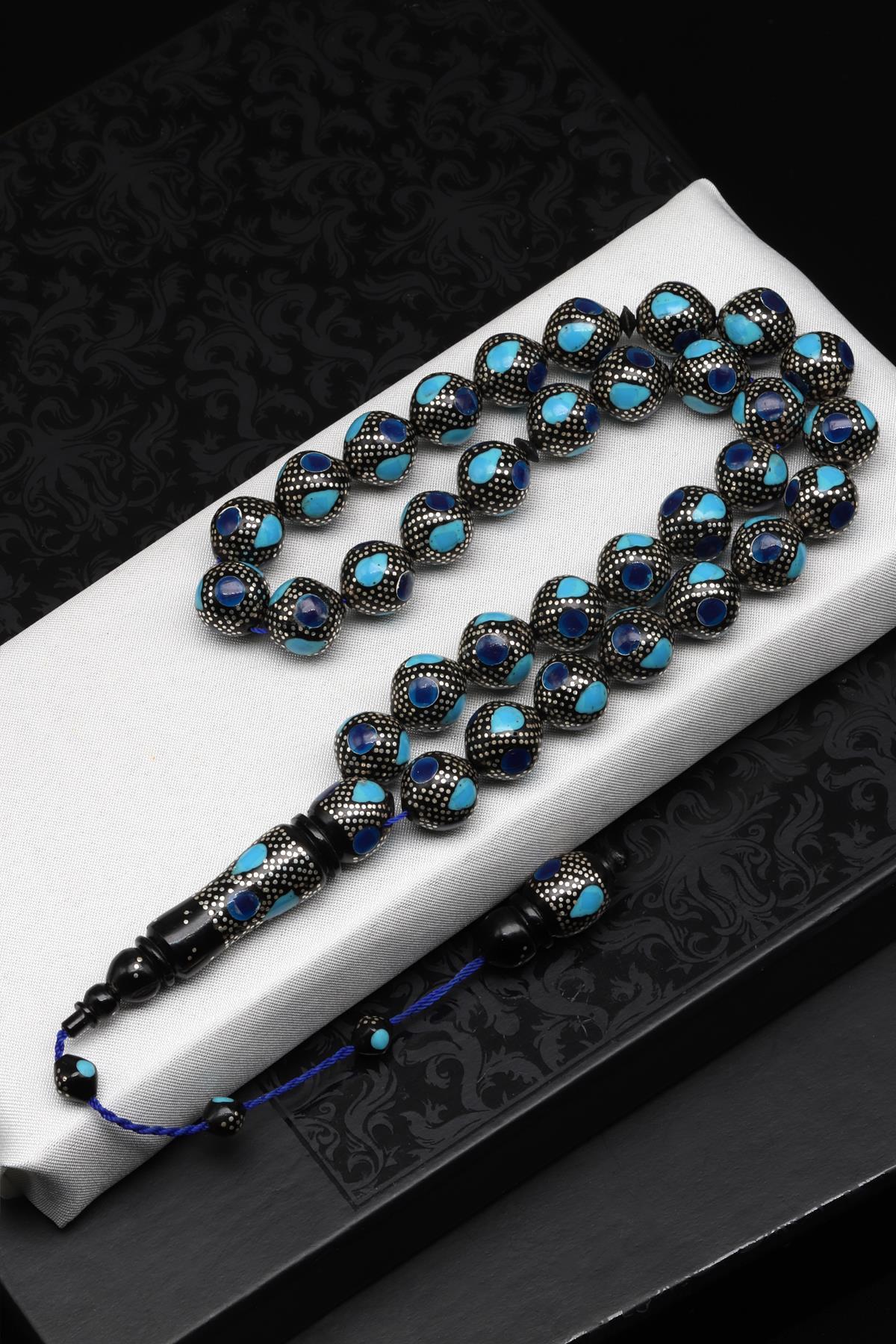 Gümüş İşlemeli Kuka Tesbih 11 x 12 mm İstanbul Kesim