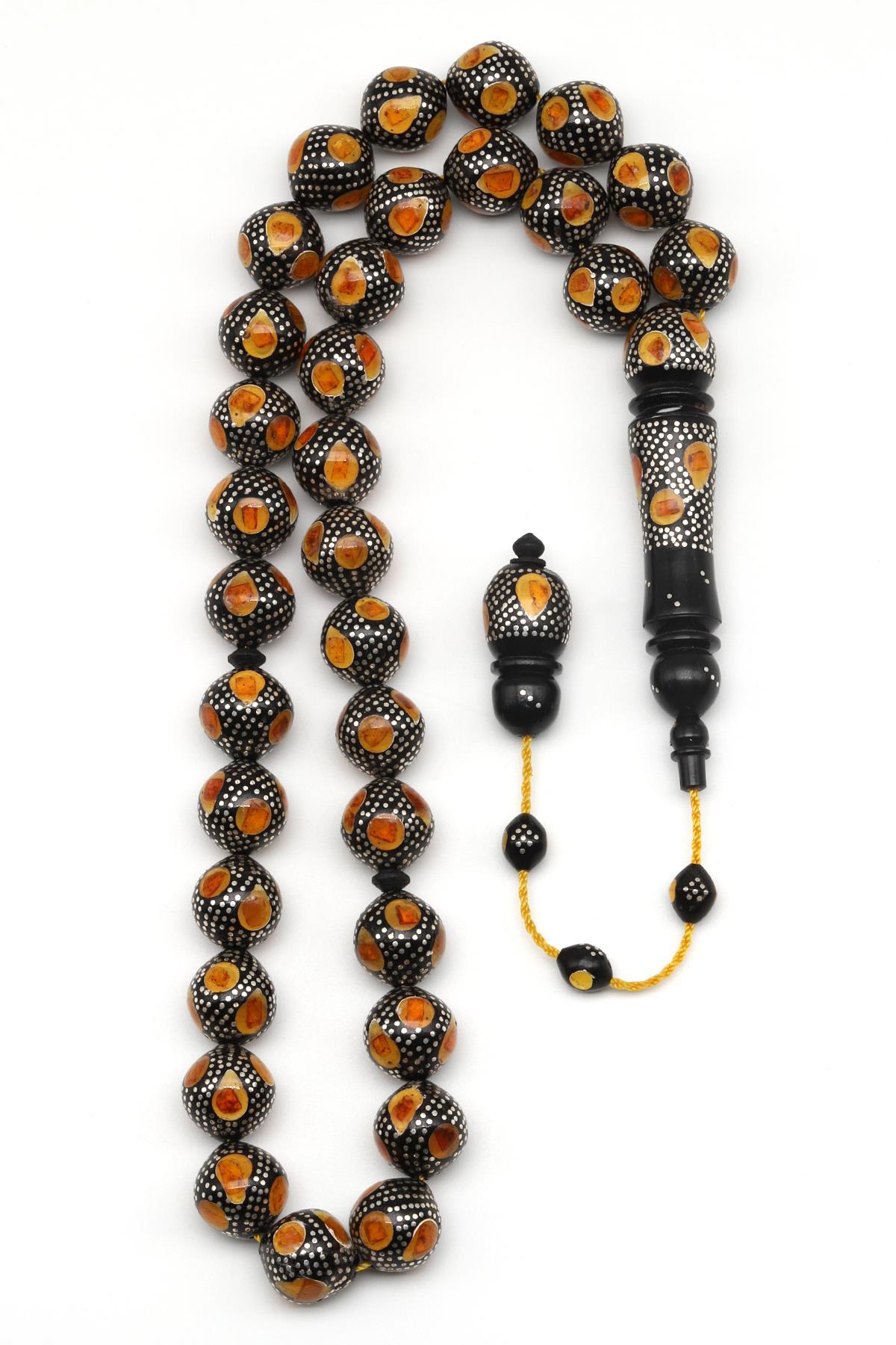 Gümüş İşlemeli Kuka Tesbih 11 x 12 mm İstanbul Kesim