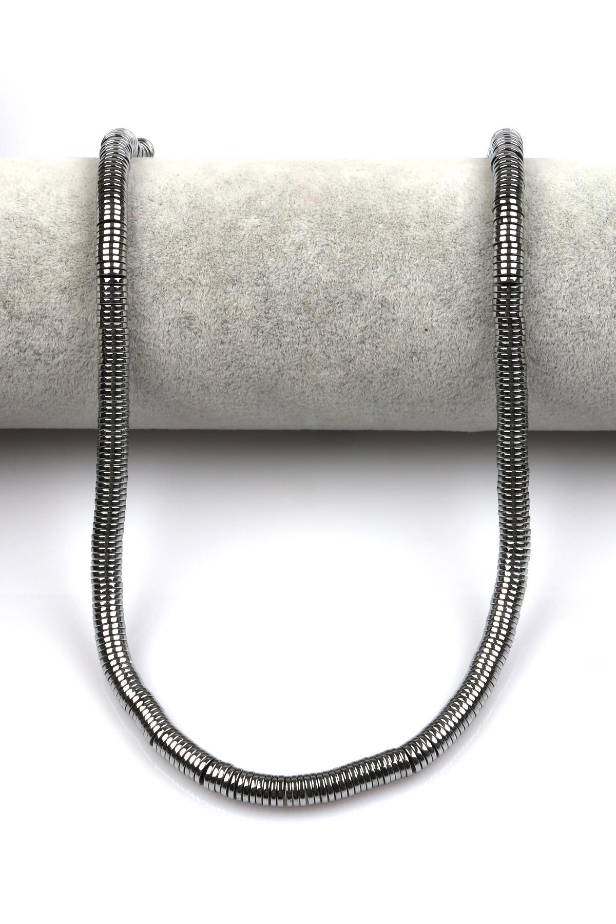 Gümüş Renk Hematit Dizi 1 x 6 mm Pul Kesim