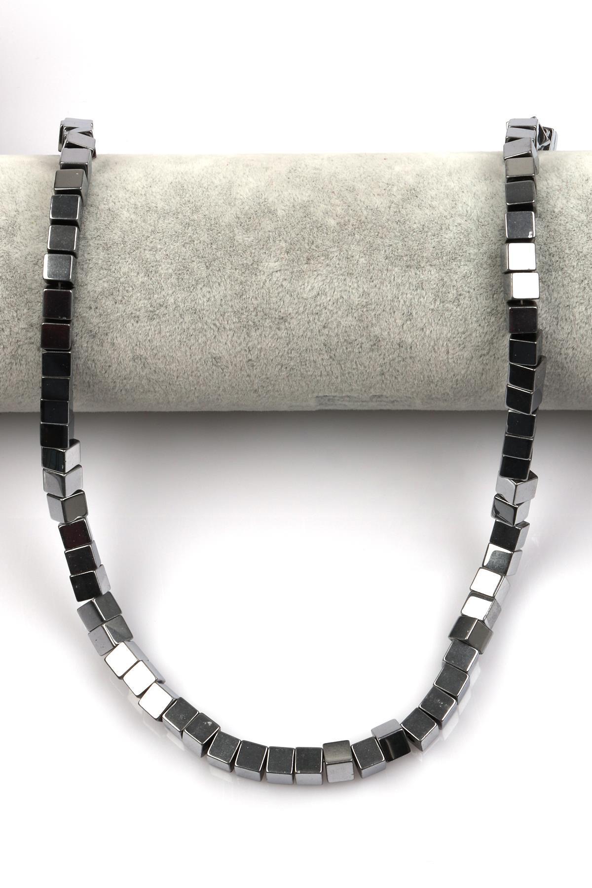 Gümüş Renkli Hematit Dizi 6 mm Küp Kesim