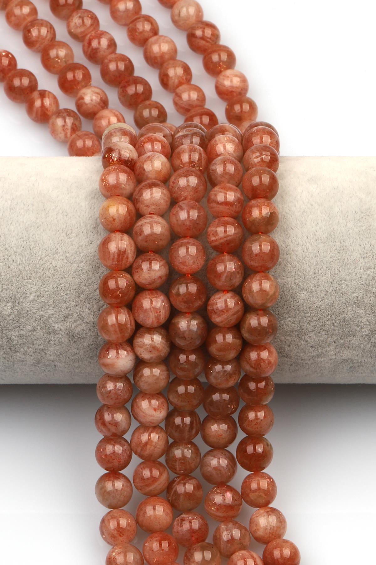 Güneş Taşı (A Kalite) Doğaltaş Dizi 8 mm Küre Kesim