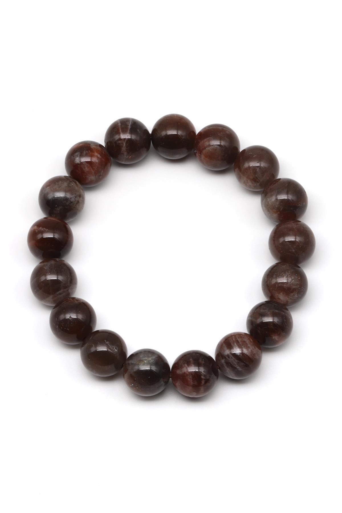 Güneş Taşı Doğal Taş Bileklik 12 mm Küre Kesim