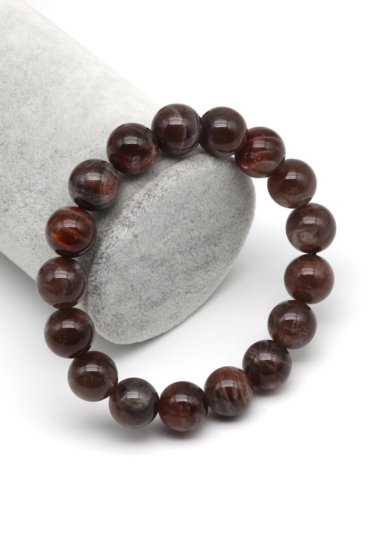 Güneş Taşı Doğal Taş Bileklik 12 mm Küre Kesim