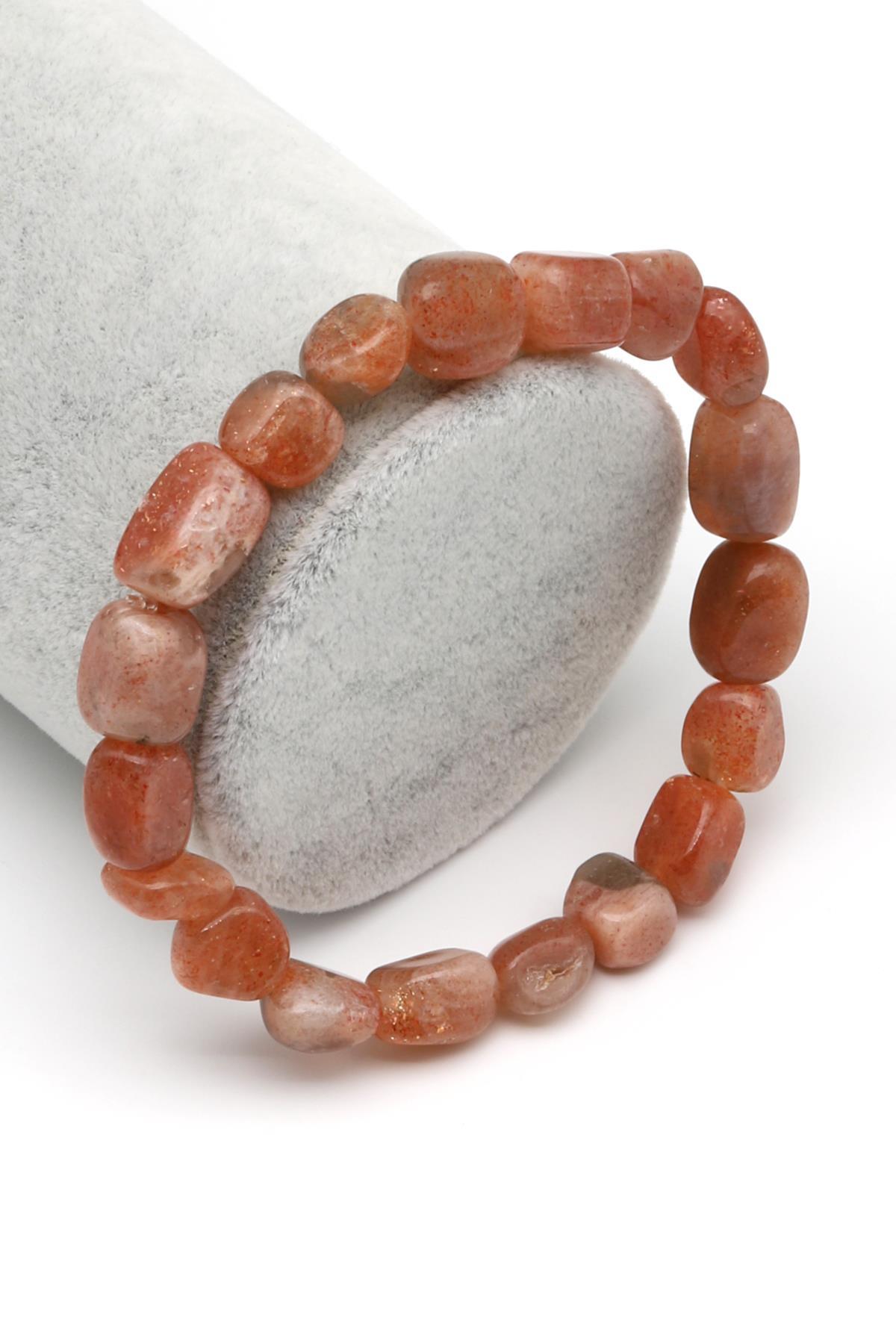 Güneş Taşı Doğal Taş Bileklik 6 x 9 mm Özel Kesim