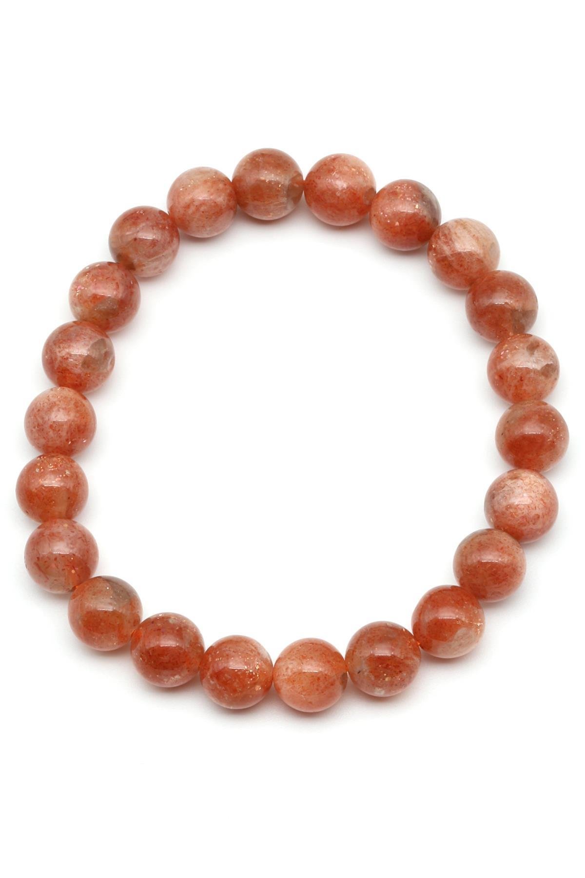 Güneş Taşı Doğal Taş Bileklik 9 mm Küre Kesim