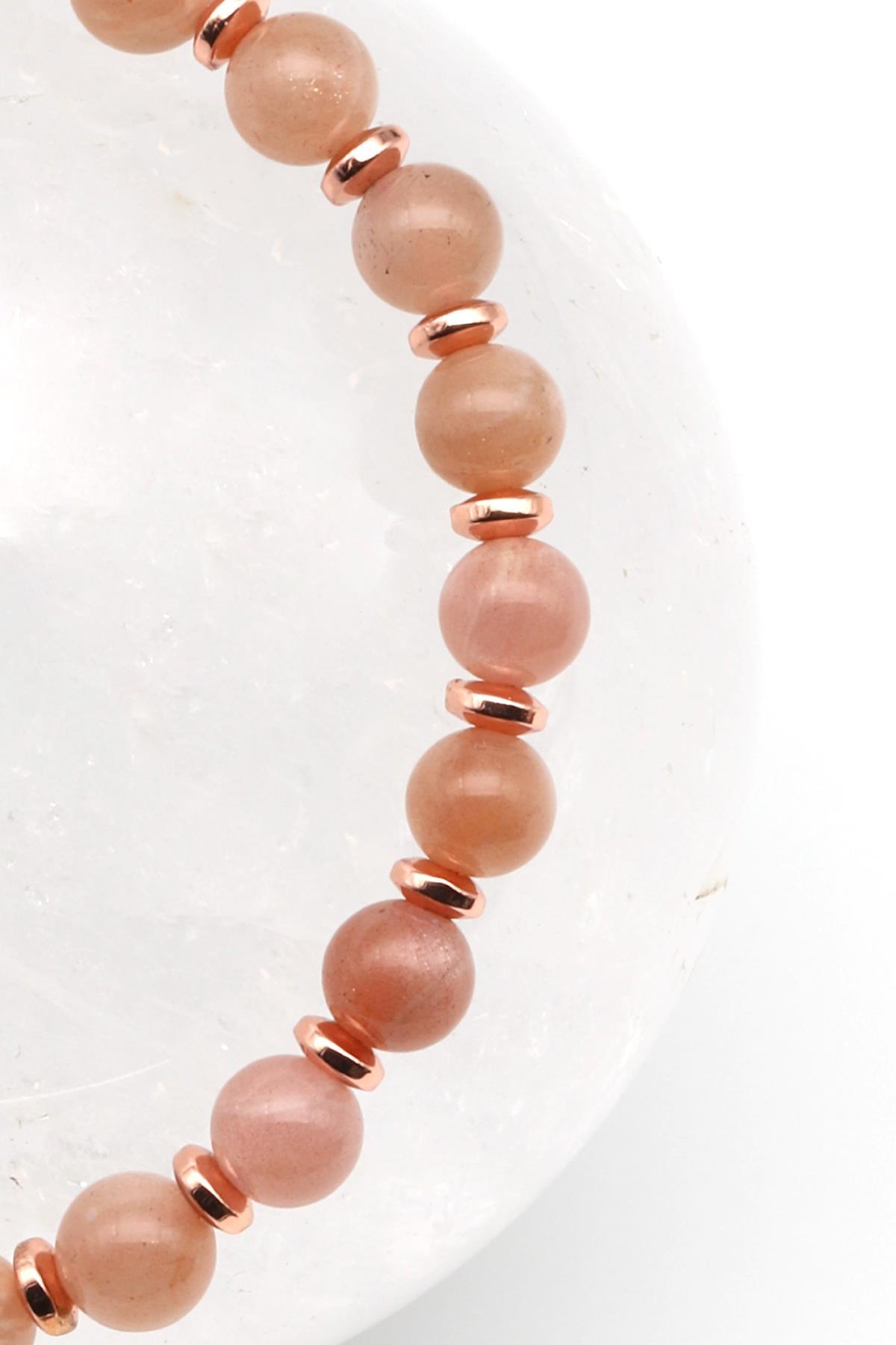 Güneş Taşı Doğal Taş Makrome Örme Bileklik