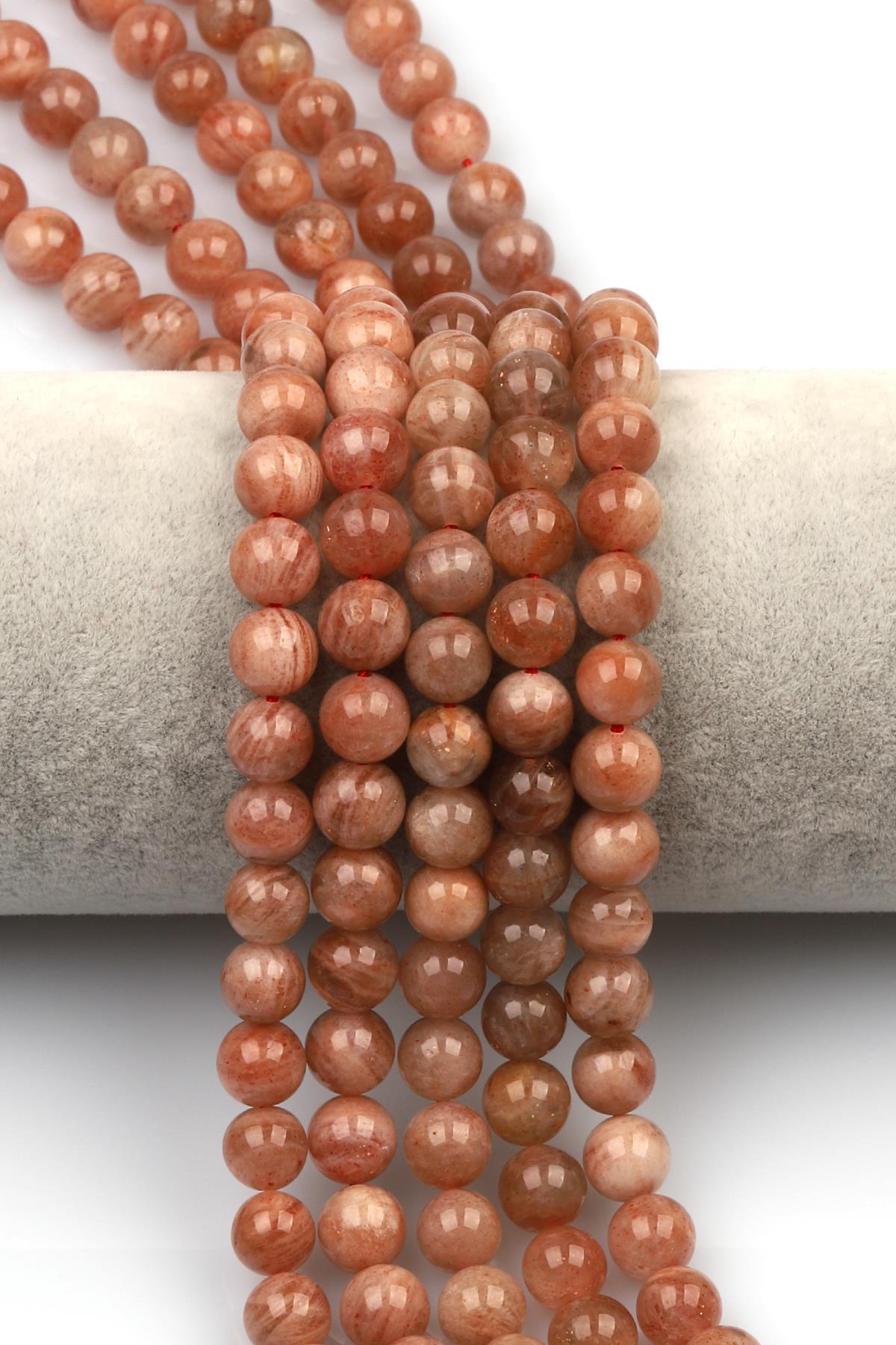 Güneş Taşı Doğaltaş Dizi 8 mm Küre Kesim