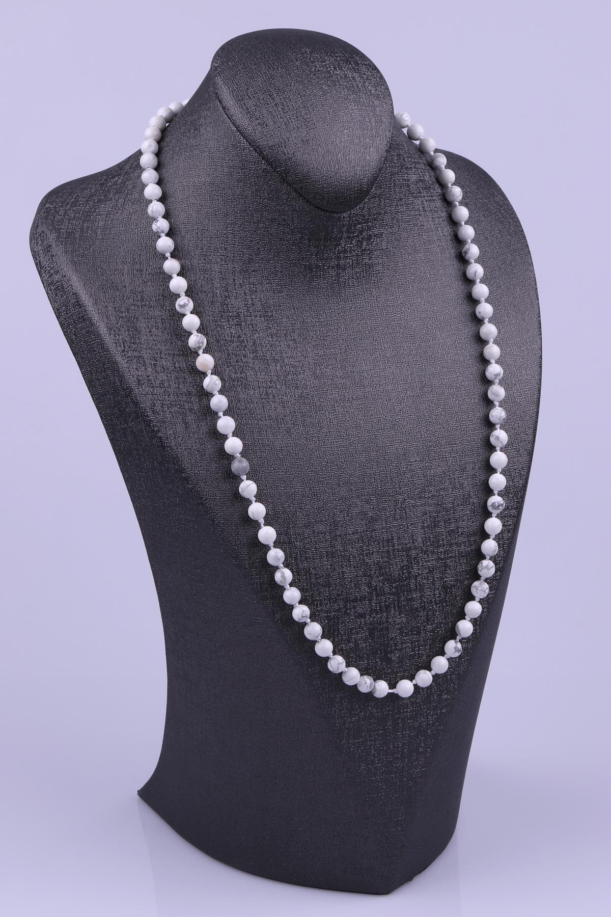 Havlit Doğal Taş 6 mm Düğümlü Kolye