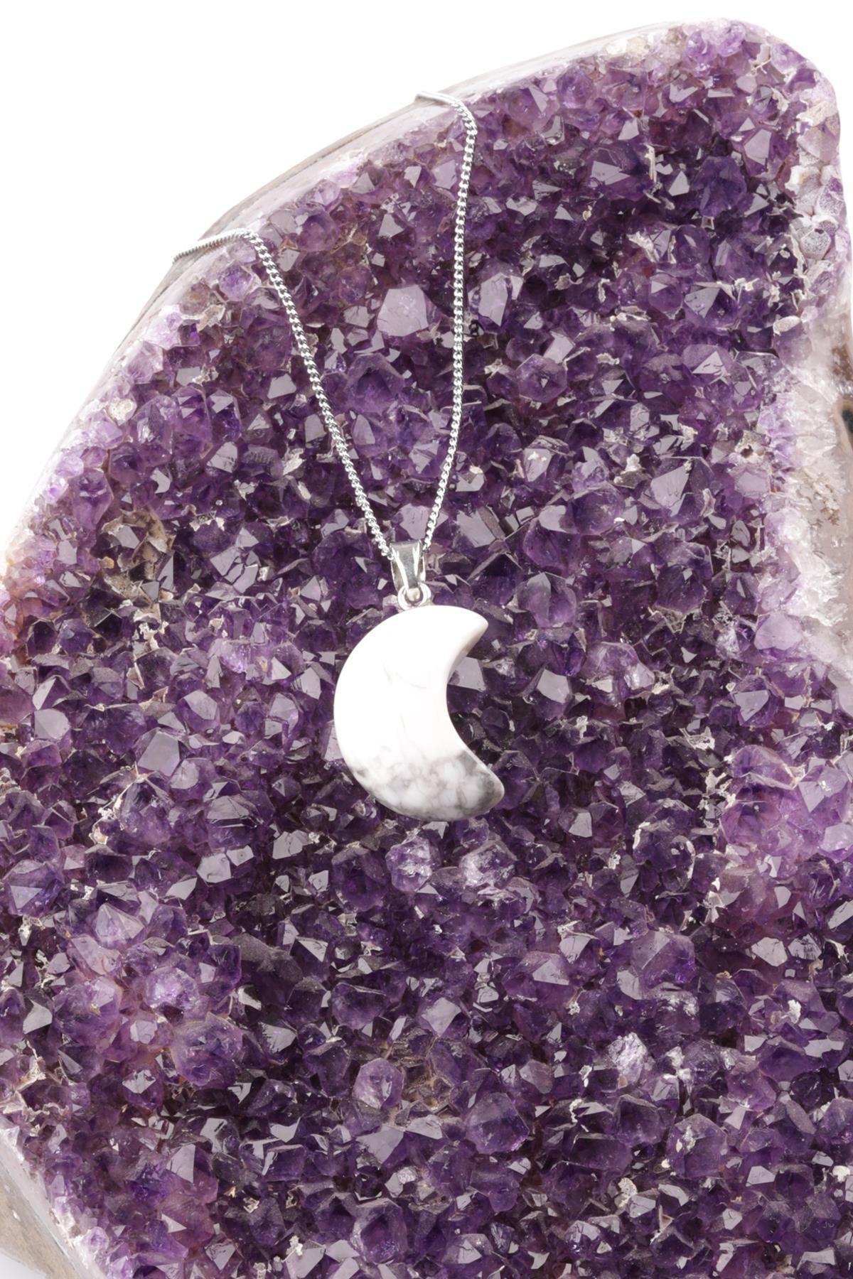 Havlit Doğal Taş Ay Model Kolye