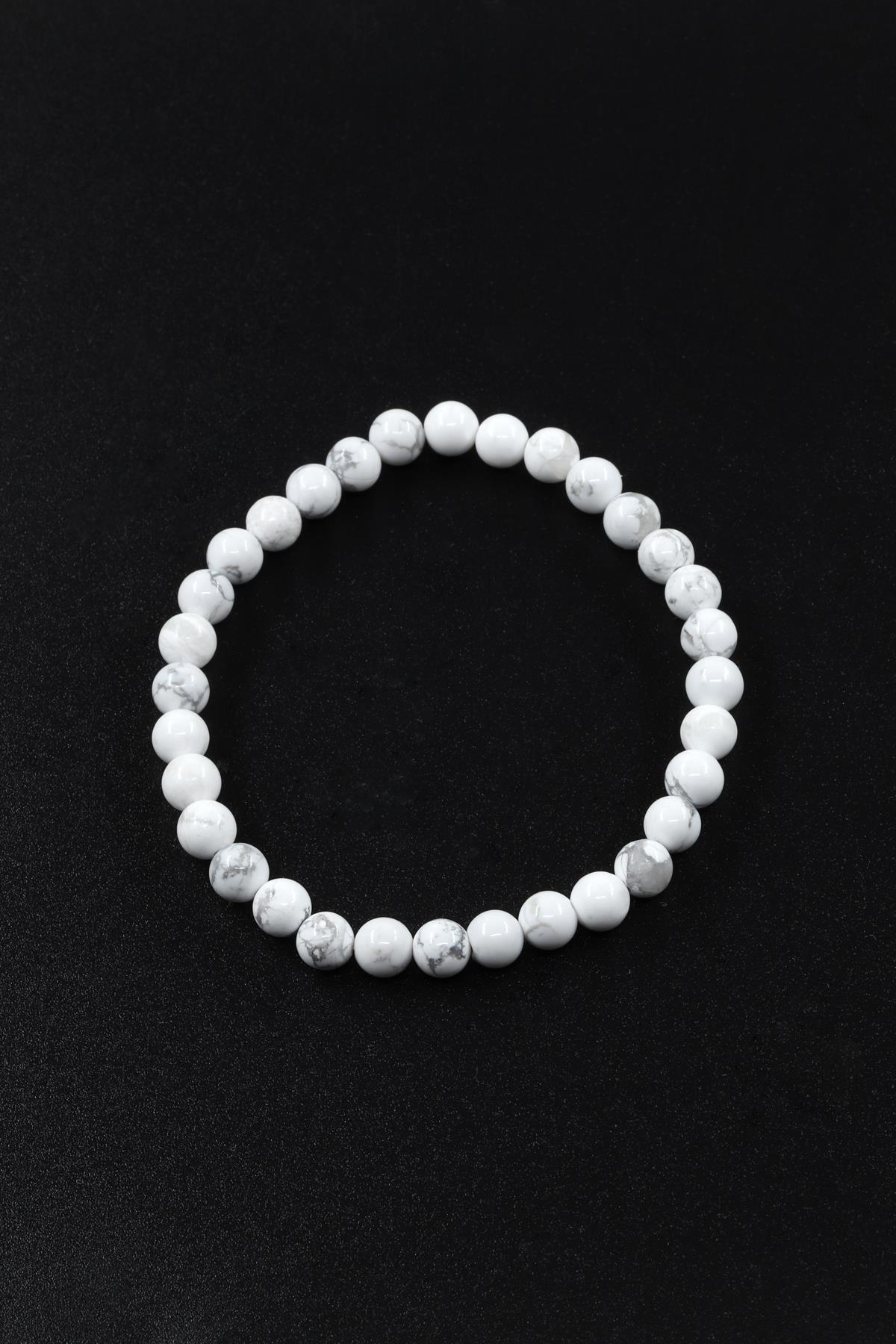 Havlit Doğal Taş Bileklik 6 mm Küre Kesim