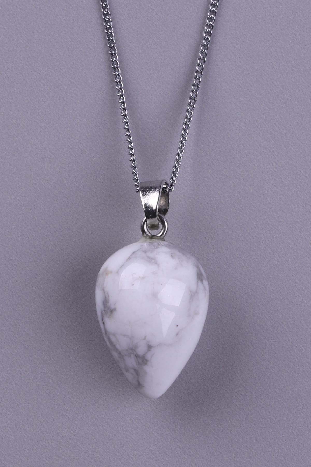 Havlit Doğal Taş Damla Model Kolye 