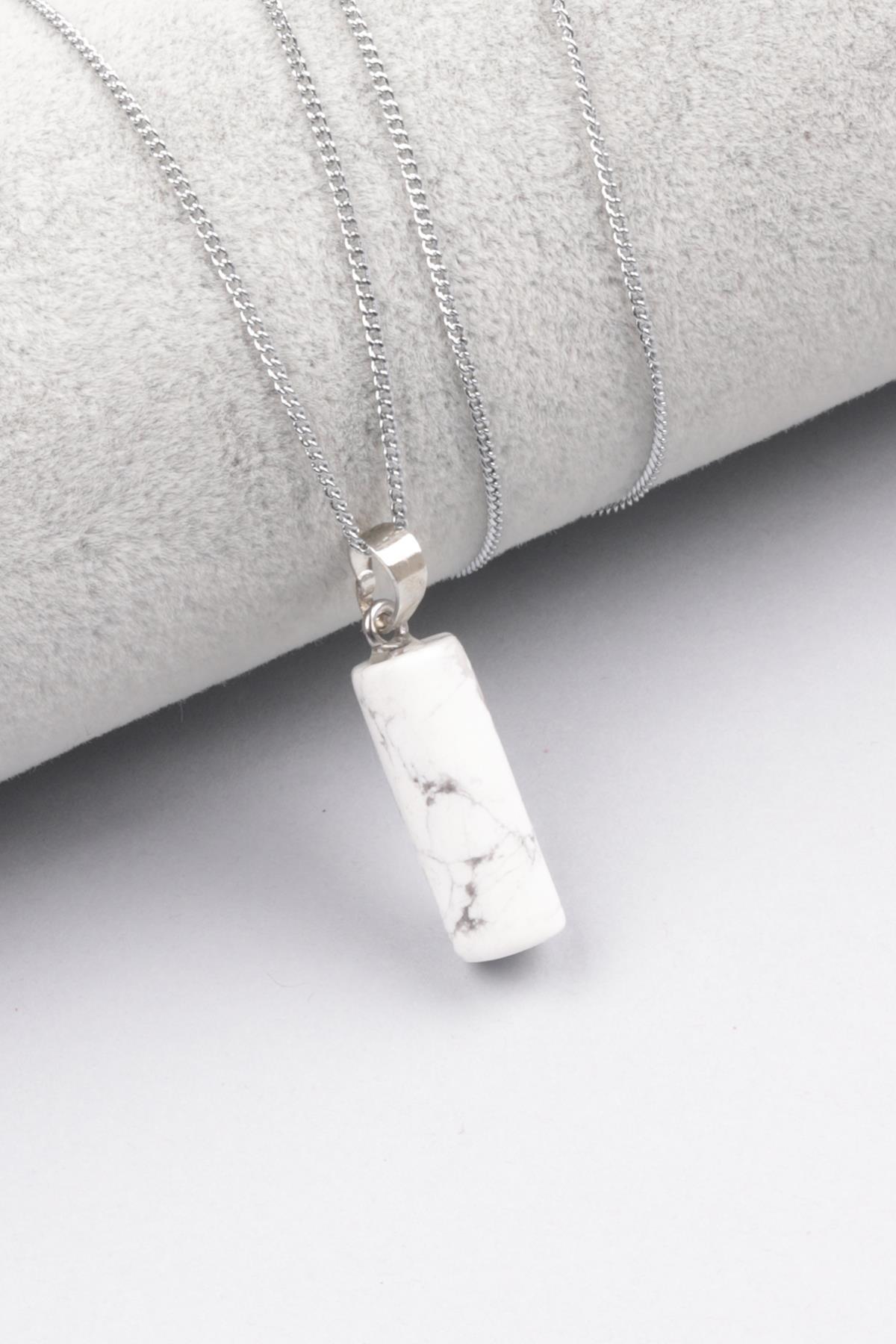 Havlit Doğal Taş Silindir Kesim Kolye