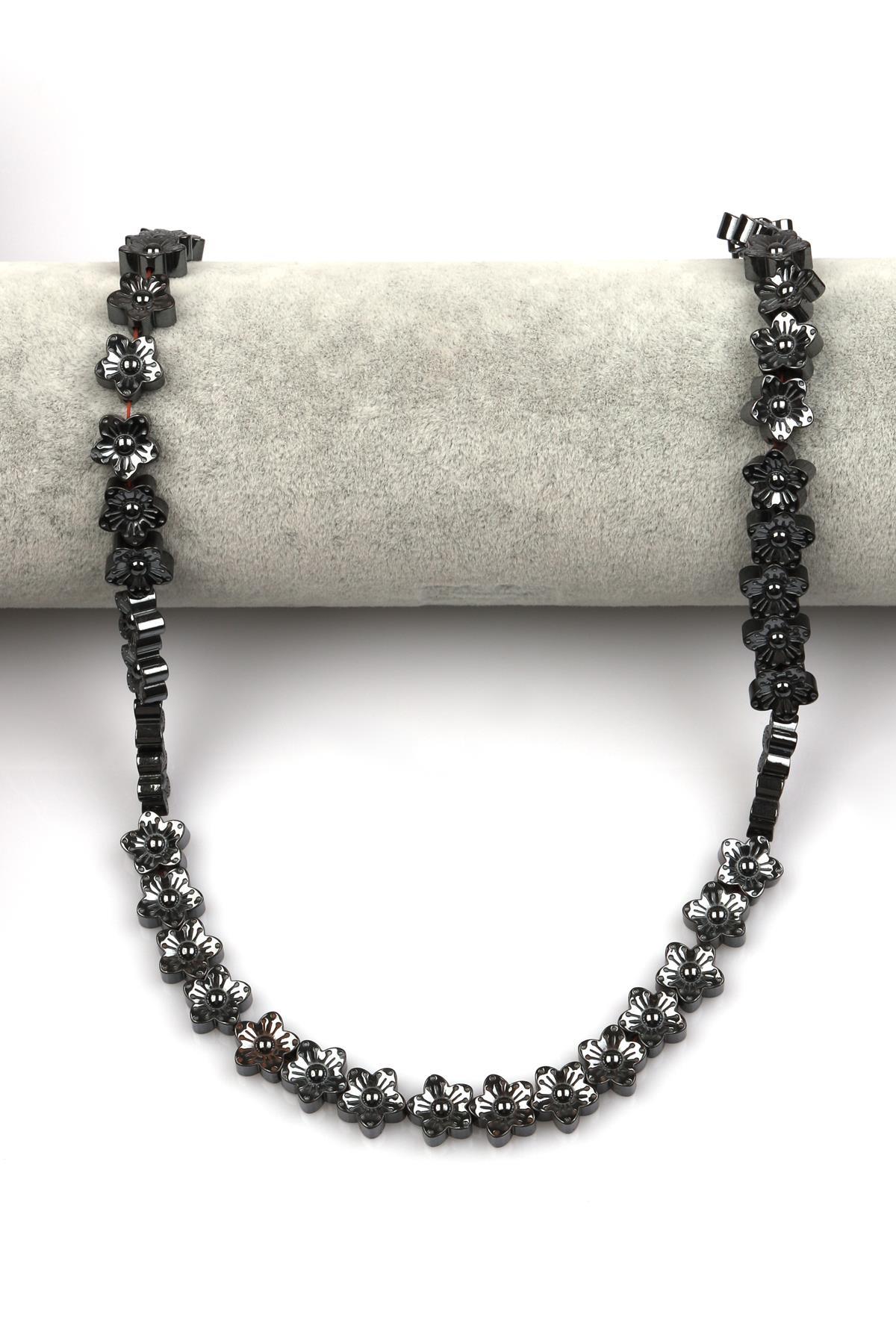 Hematit Dizi 10 mm Çiçek Model