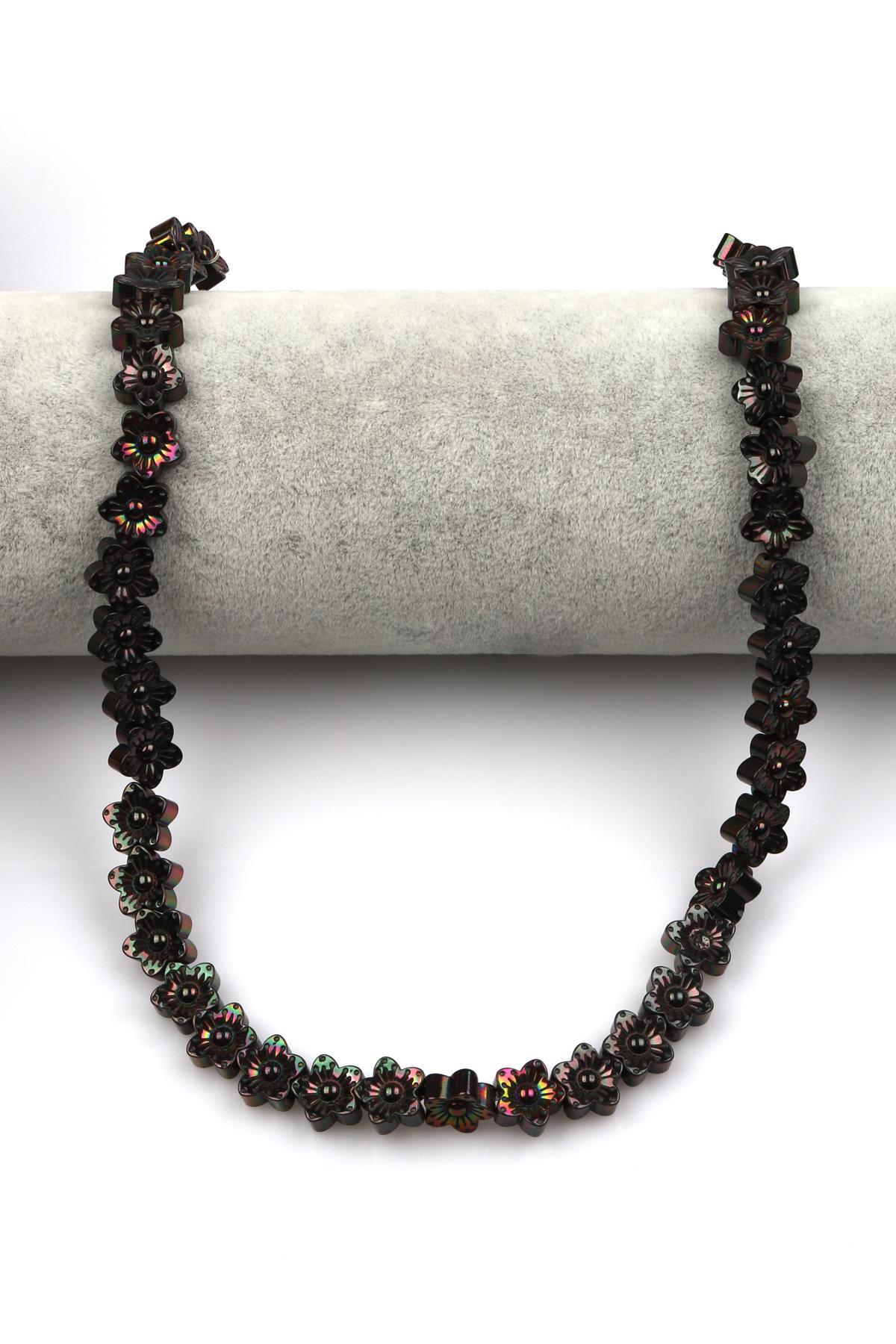 Hematit Dizi 10 mm Çiçek Model