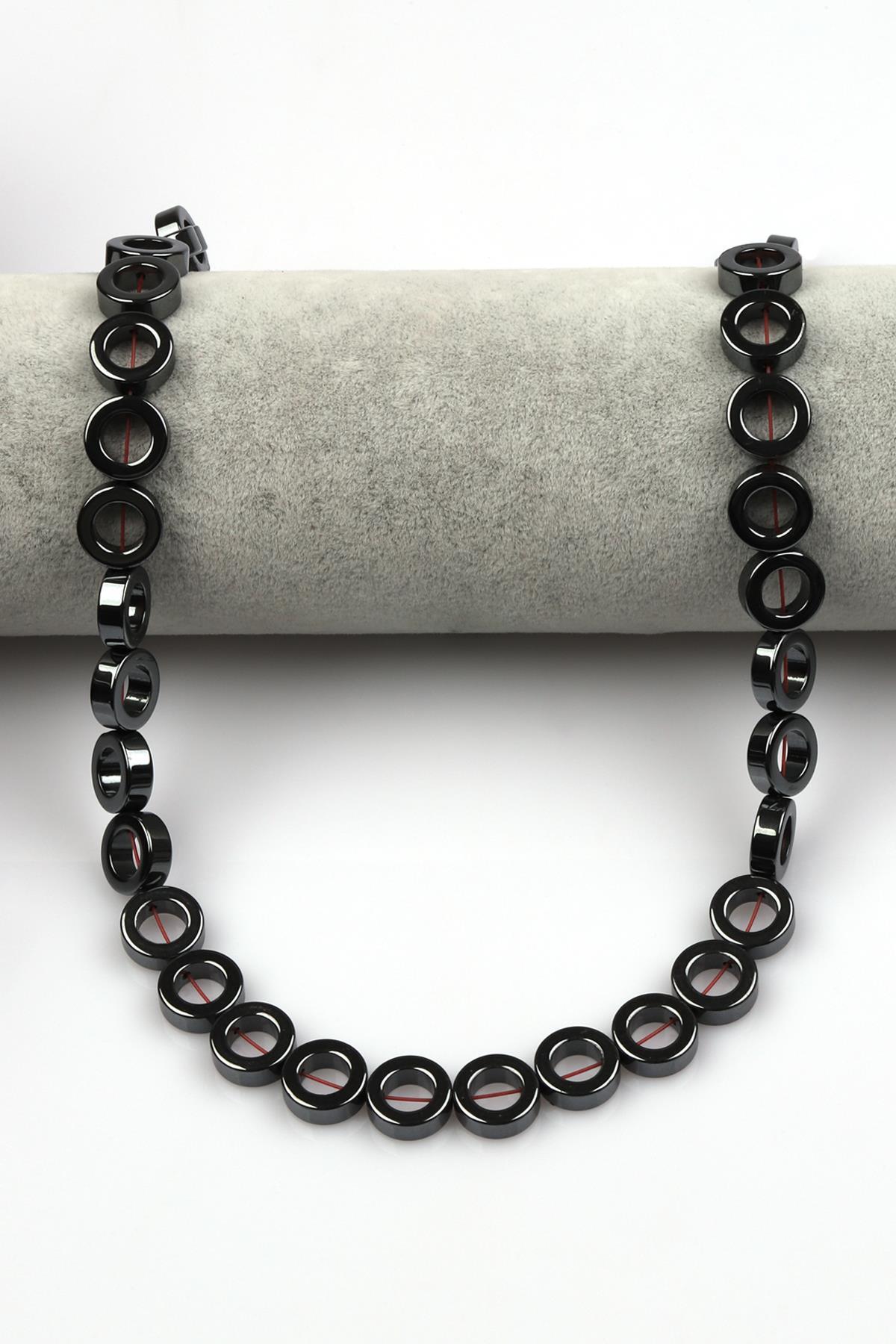 Hematit Dizi 14 mm Halka Model