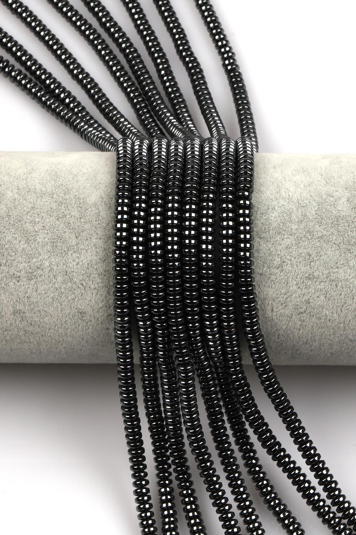 Hematit Dizi 2 x 4 mm Rondel Kesim