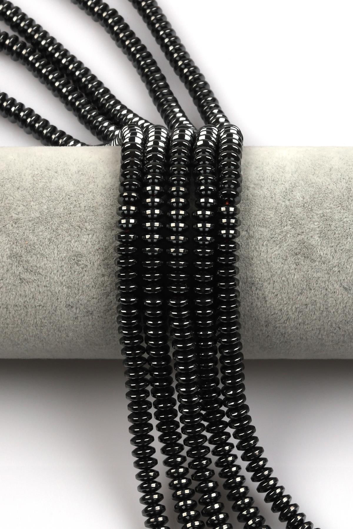 Hematit Dizi 3 x 6 mm Rondel Kesim