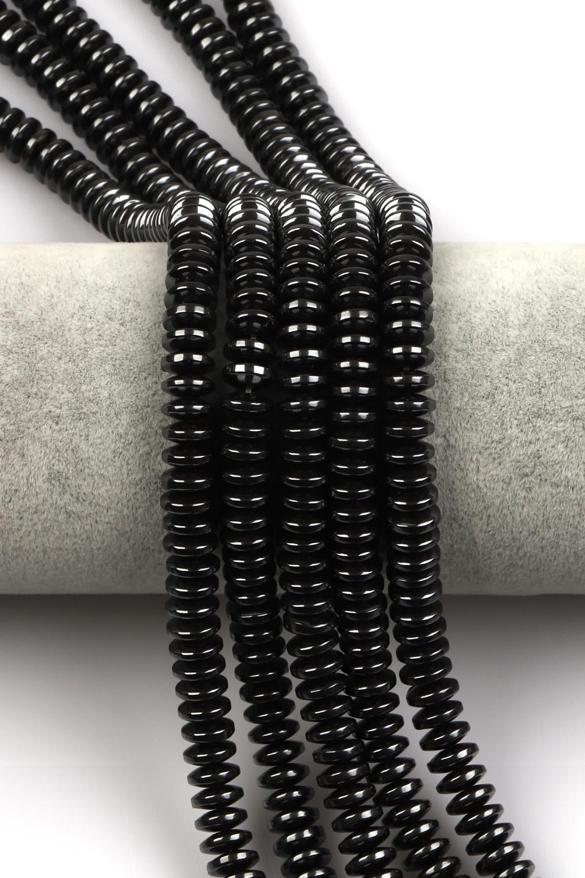 Hematit Dizi 3 x 8 mm Rondel Kesim
